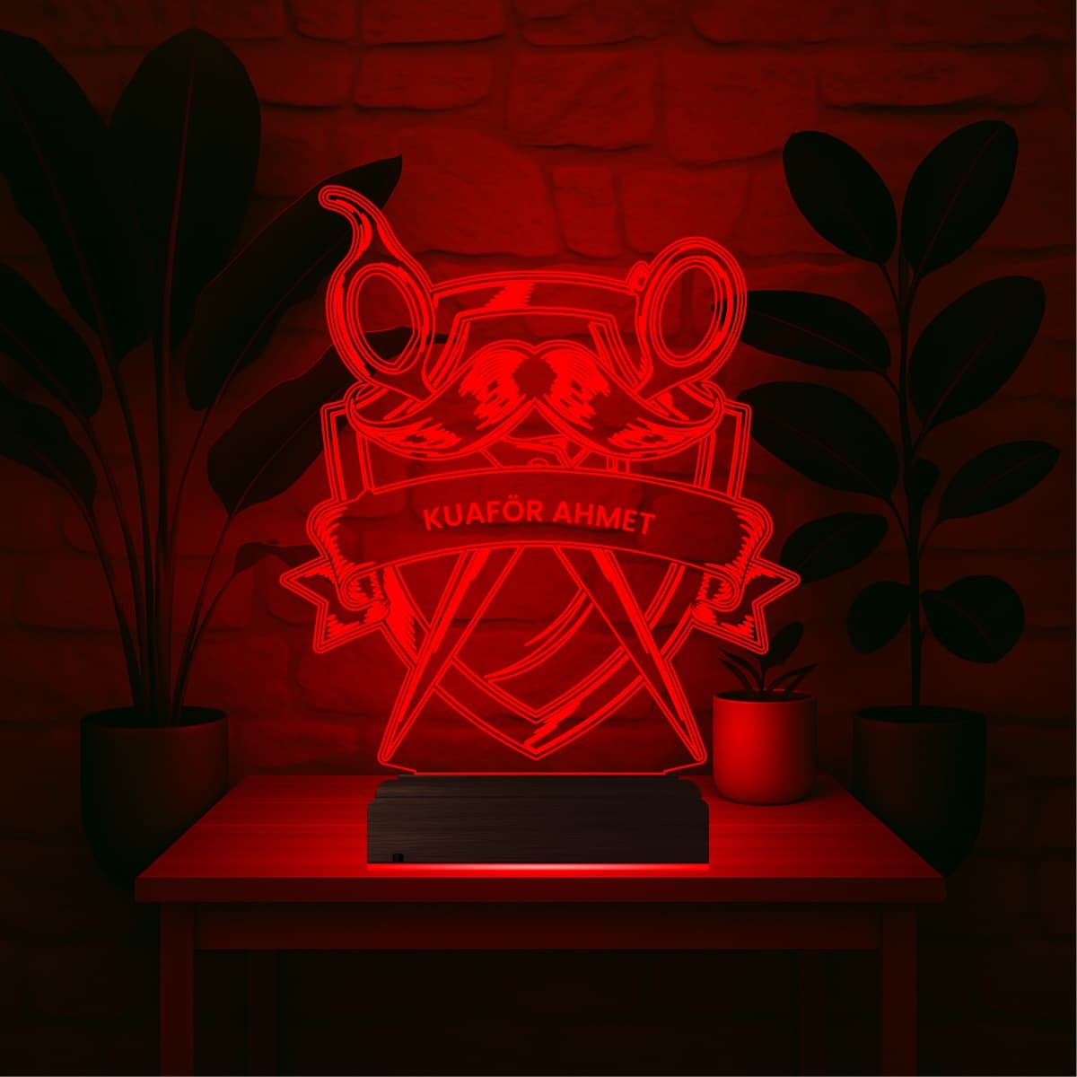 Парикмахер Барбер 3D Ночник Именной 6