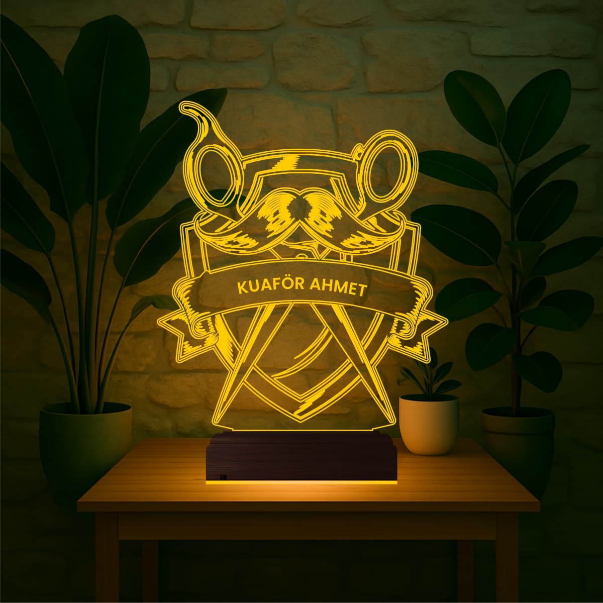 Парикмахер Барбер 3D Ночник Именной 7