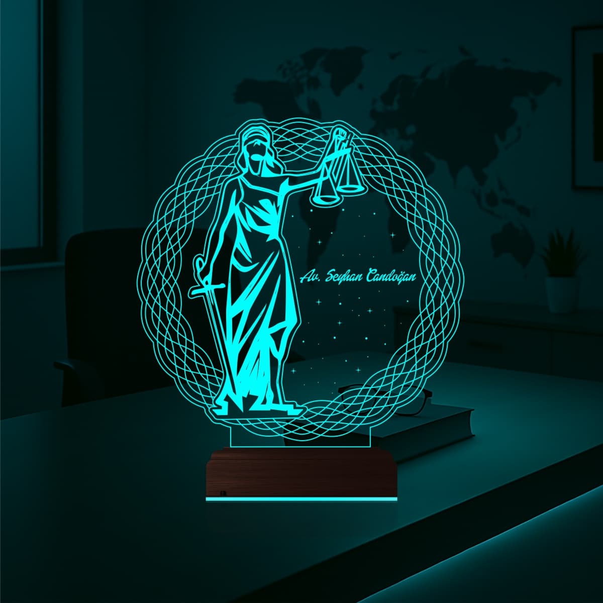 Фемида — 3D LED Ночник | Подарок юристу и адвокату 3