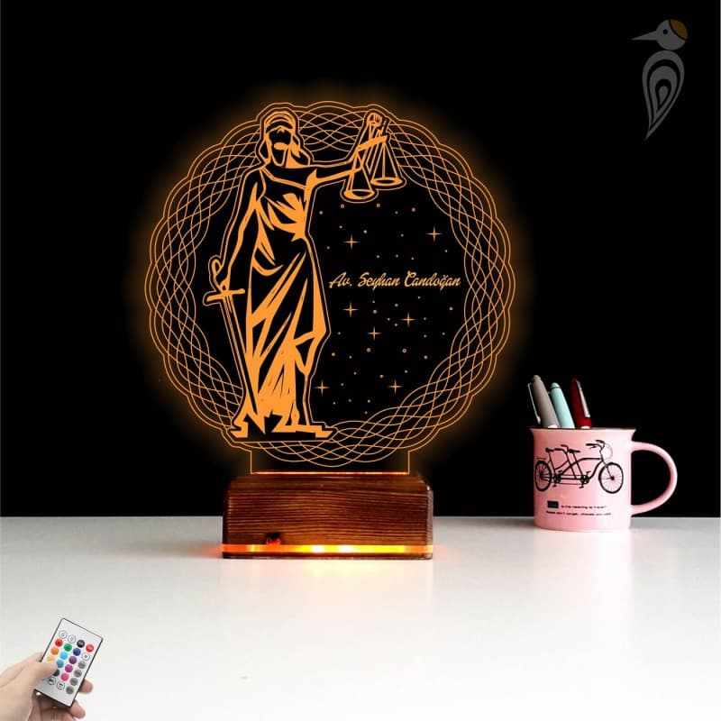 Фемида — 3D LED Ночник | Подарок юристу и адвокату 9