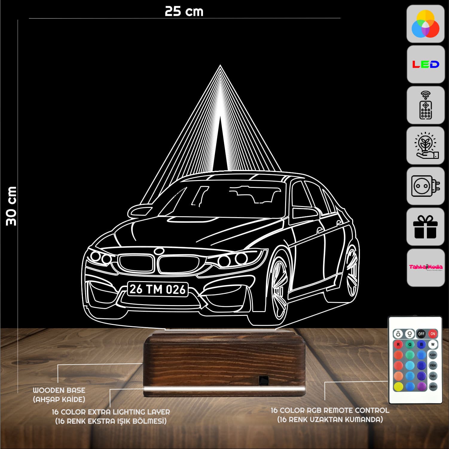 BMW — 3D LED Ночник | Подарок мужчине или автолюбителю 2