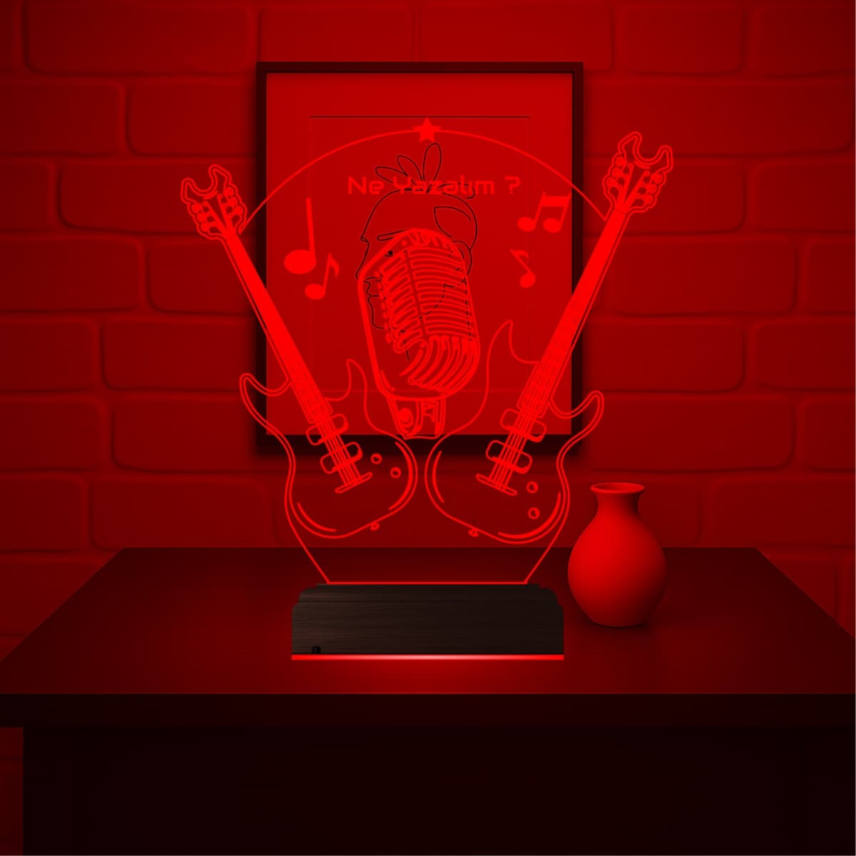 Музыка и Гитара — 3D LED Ночник | Подарок меломану 6