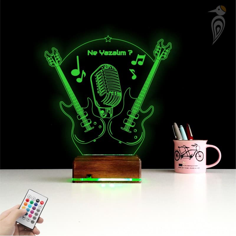 Музыка и Гитара — 3D LED Ночник | Подарок меломану 10