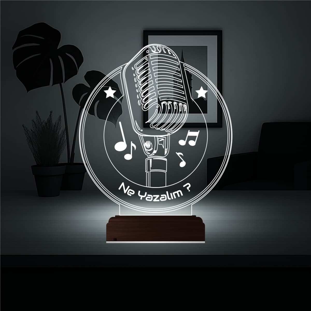 Микрофон — 3D LED Ночник | Подарок музыканту 1