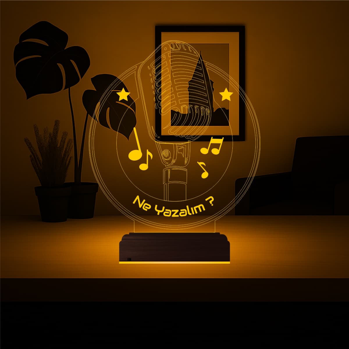 Микрофон — 3D LED Ночник | Подарок музыканту 7