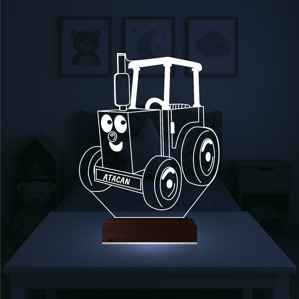 Трактор с именем — 3D LED Ночник | Подарок ребёнку 1