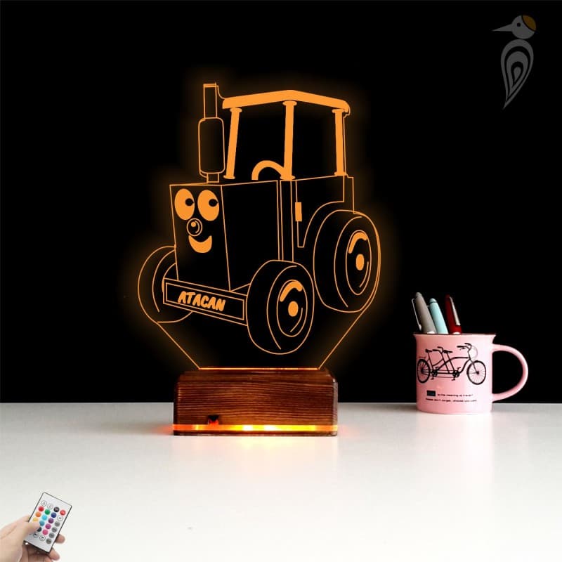 Трактор с именем — 3D LED Ночник | Подарок ребёнку 9