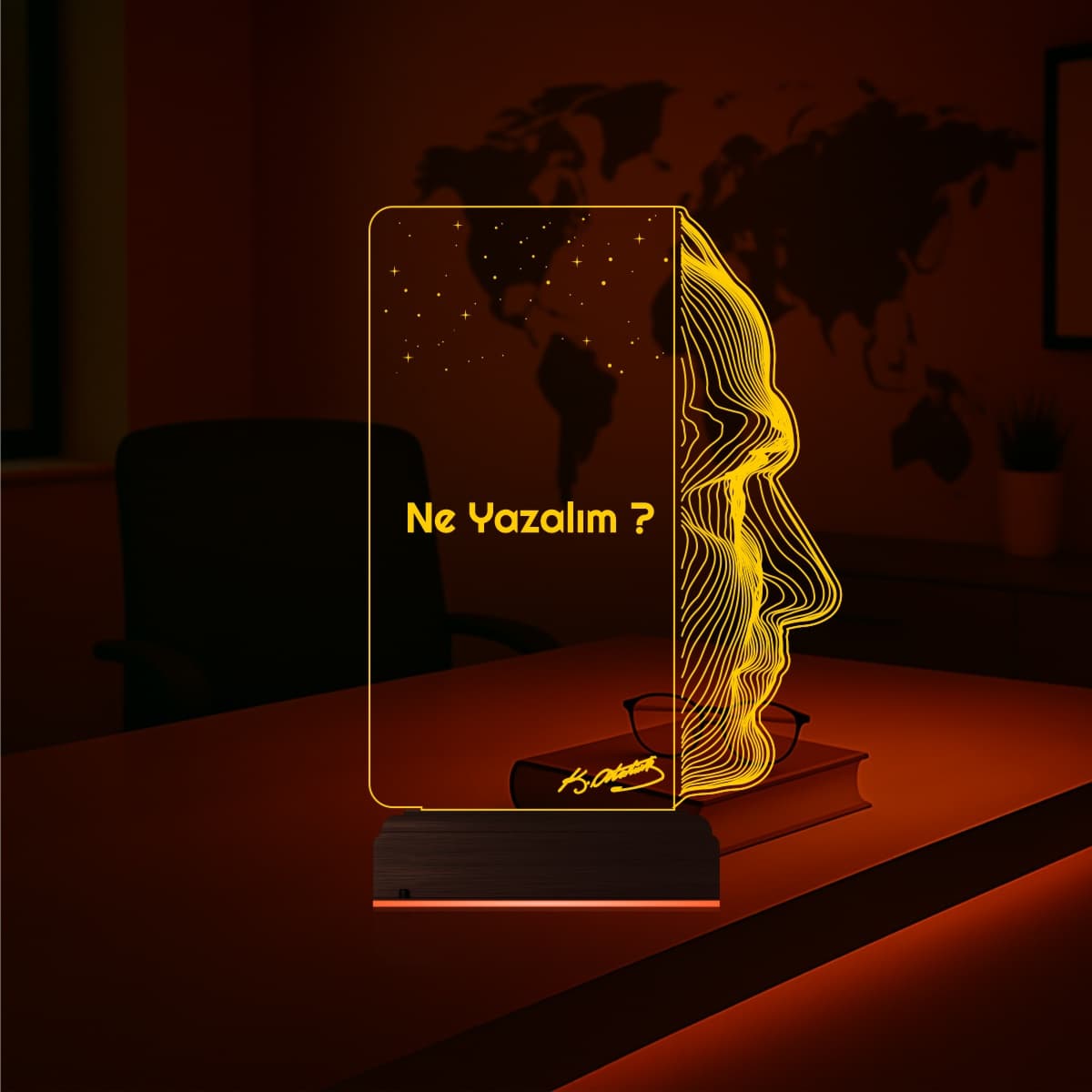 Ататюрк — 3D LED Ночник | Именной подарок руководителю 7
