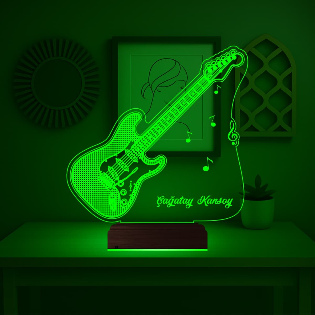 Электрогитара — 3D LED Ночник | Именной подарок музыканту 4