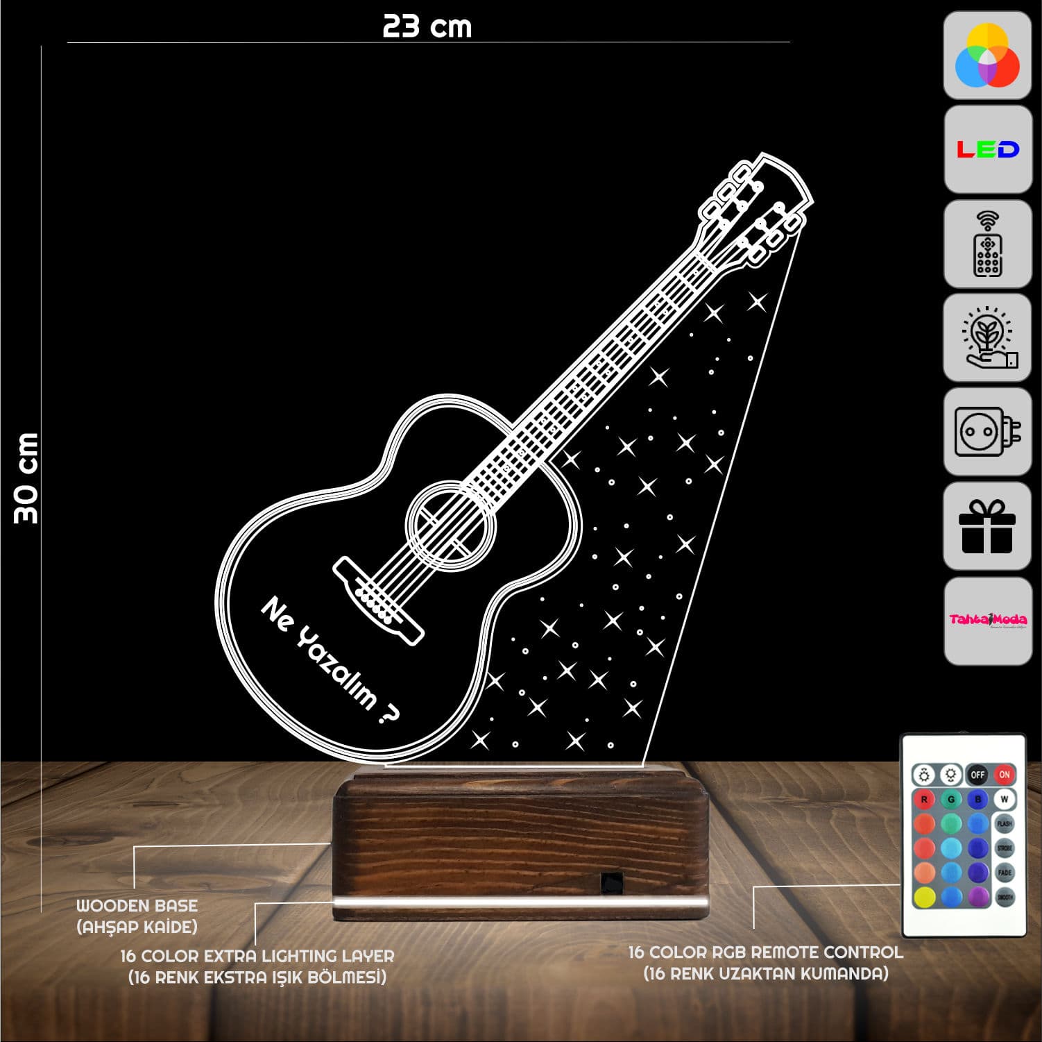 Гитара Именной 3D Ночник 2