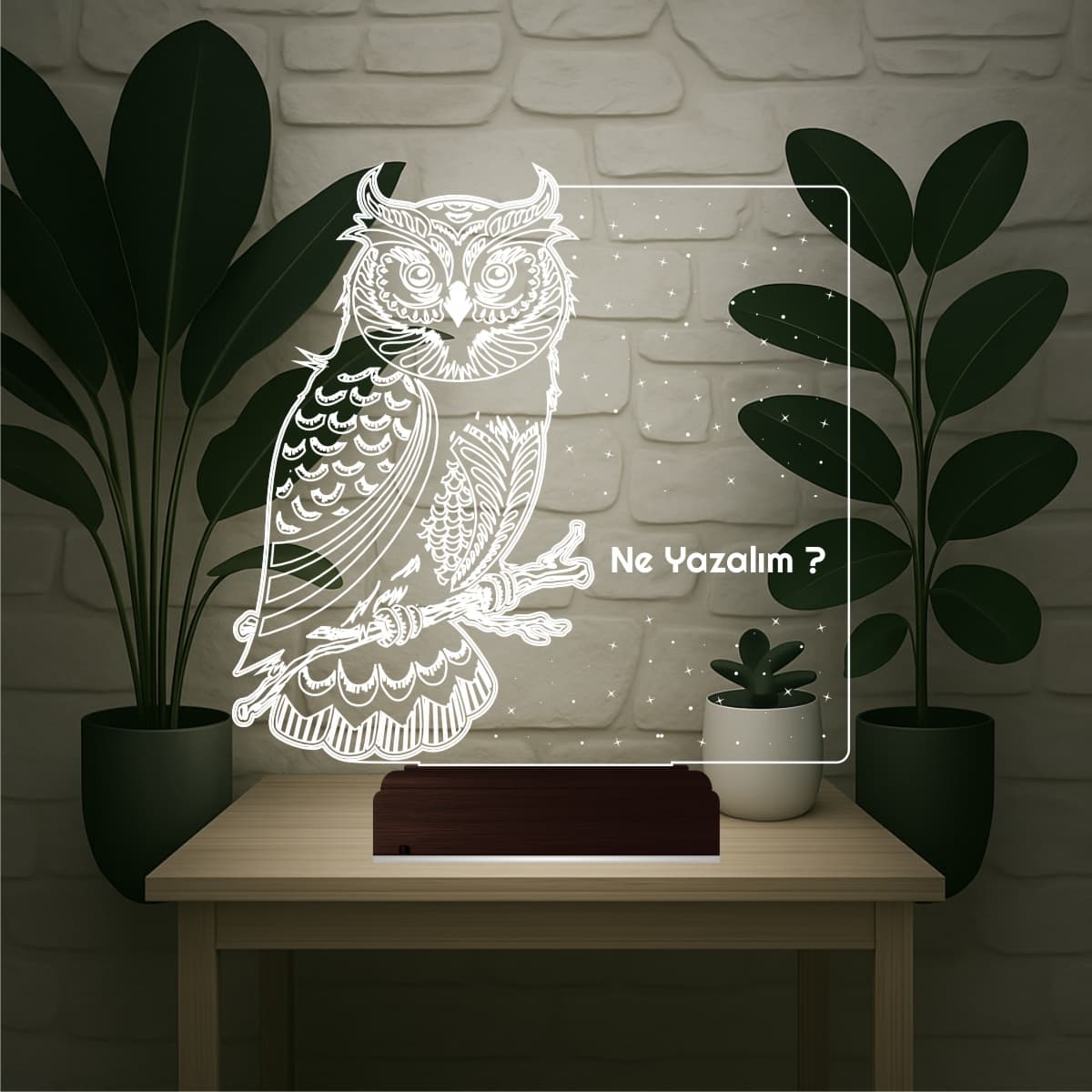 Сова — 3D LED Ночник | Именной подарок 1