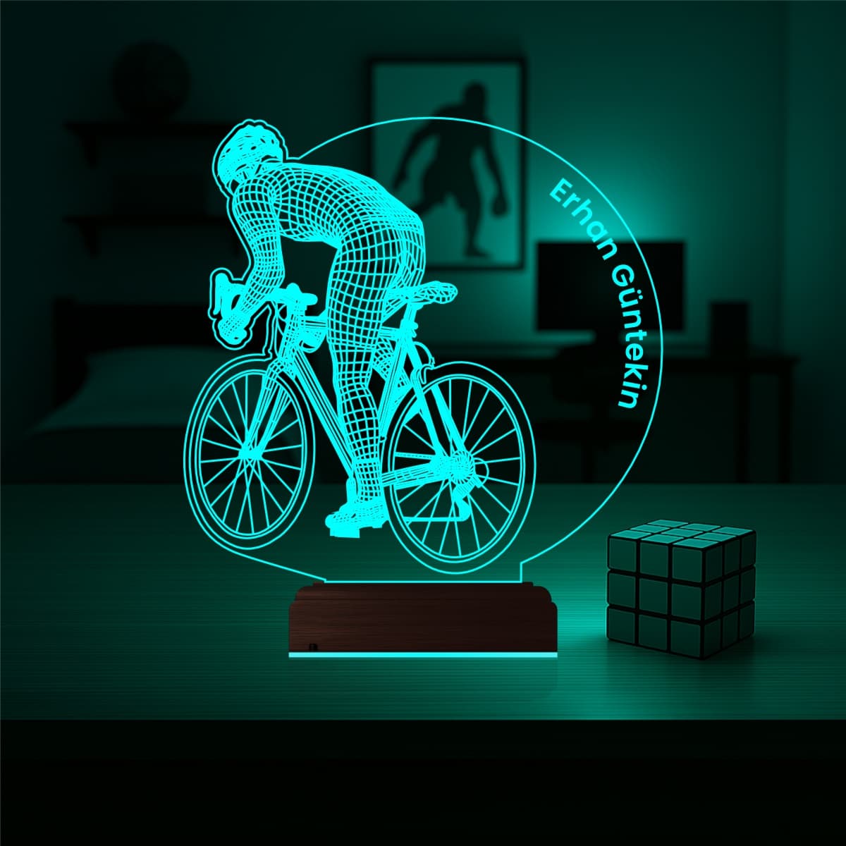 Велосипедист — 3D LED Ночник | Подарок спортсмену 3