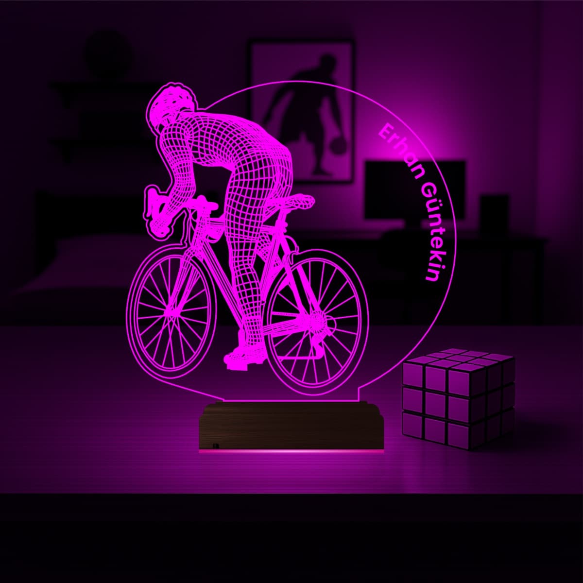 Велосипедист — 3D LED Ночник | Подарок спортсмену 4