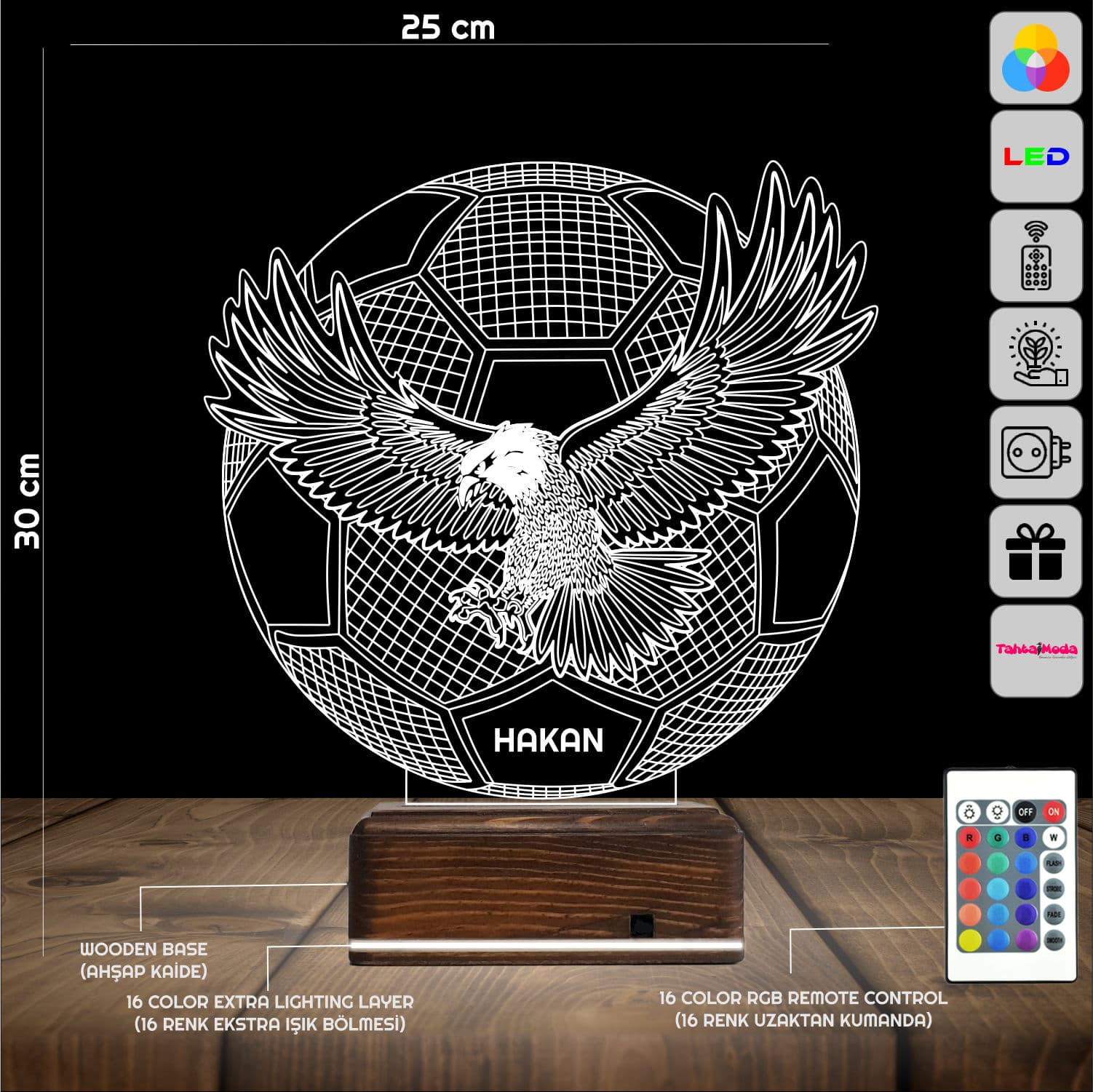 Орёл и Футбол — 3D LED Ночник | Подарок футболисту 2