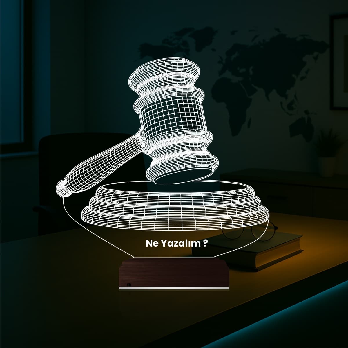 Судейский молоток — 3D LED Ночник | Подарок юристу 1