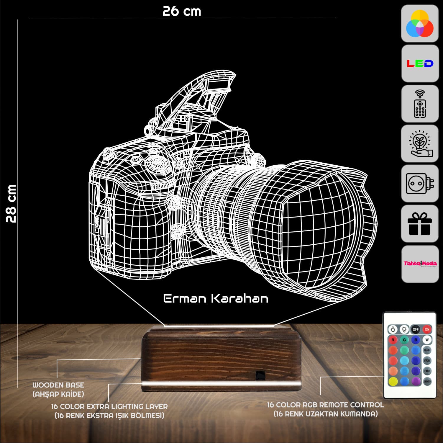 Фотоаппарат — 3D LED Ночник | Подарок фотографу 2