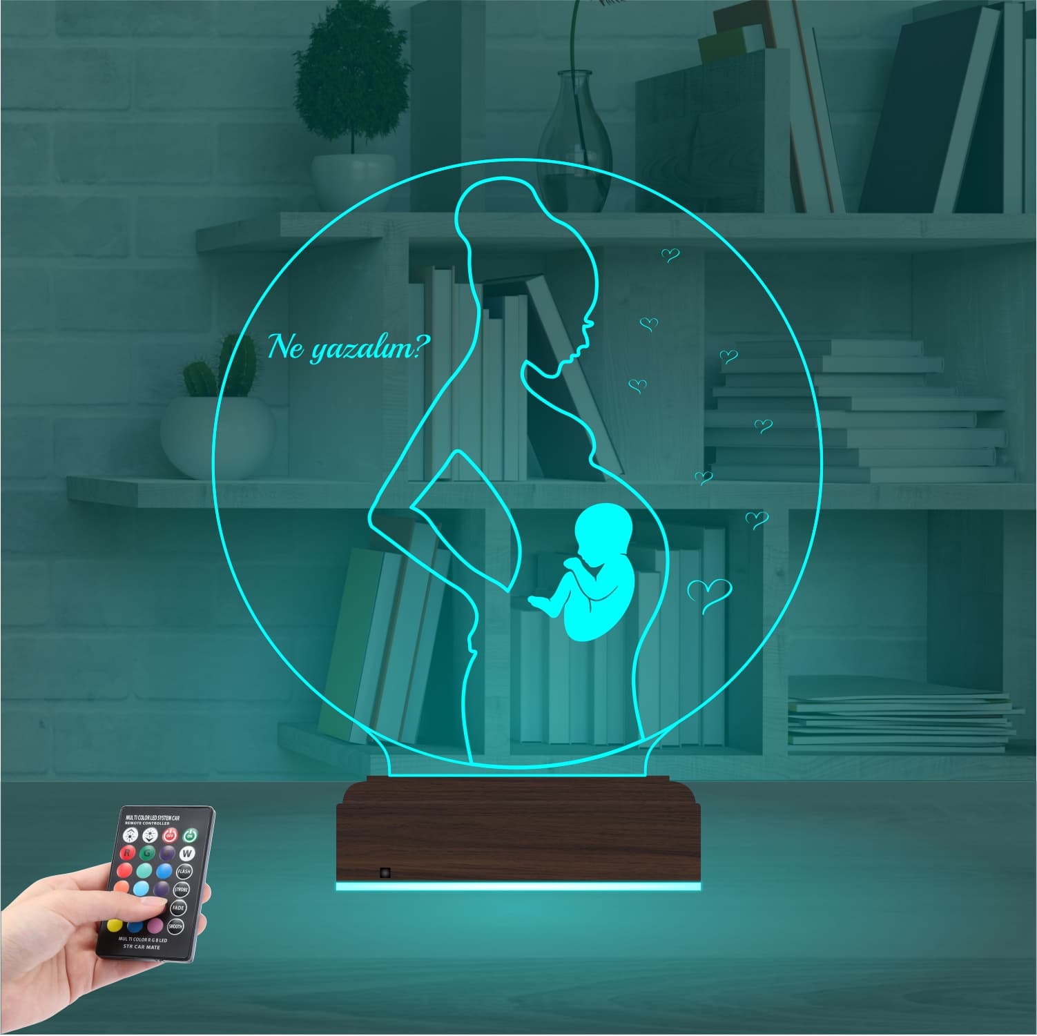 Беременная Мама 3D Ночник с Гравировкой 3