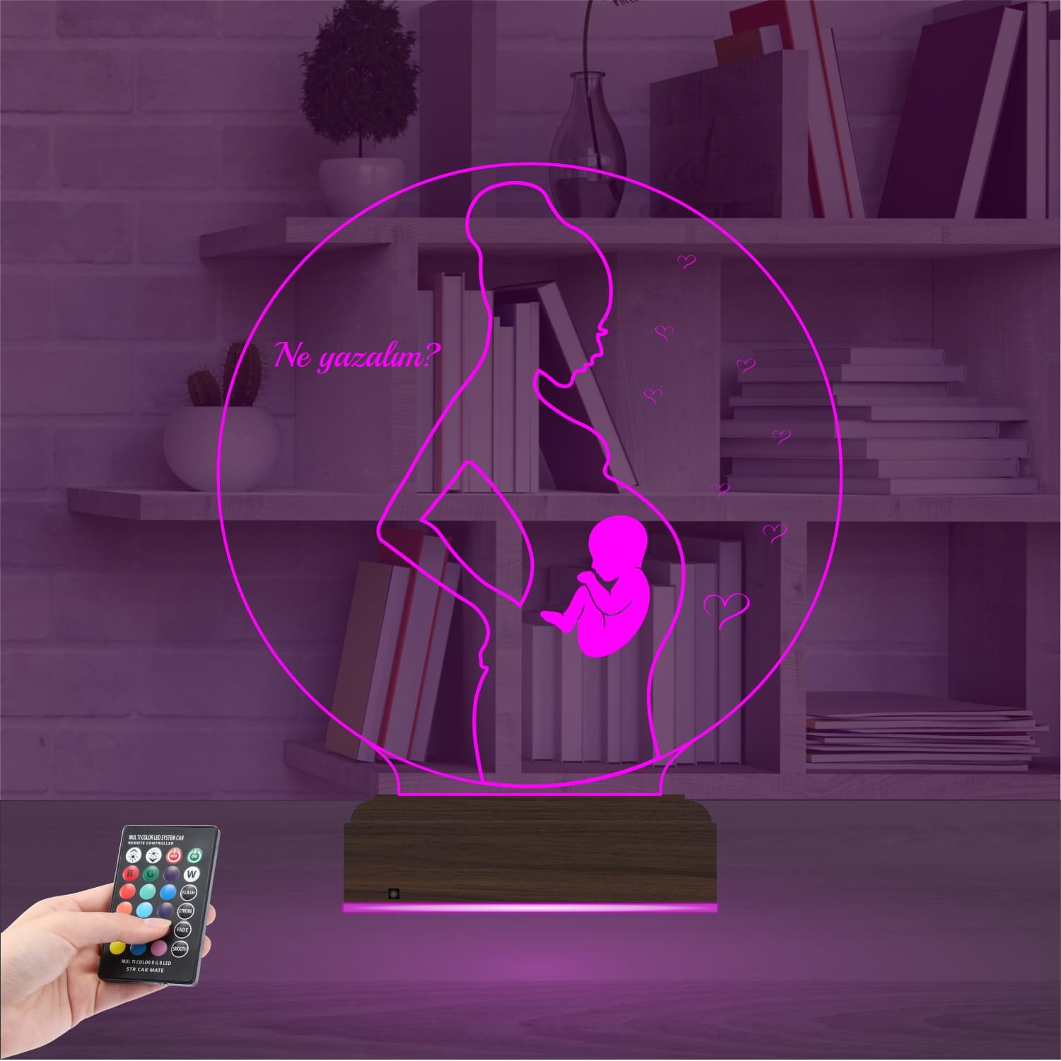Беременная Мама 3D Ночник с Гравировкой 4