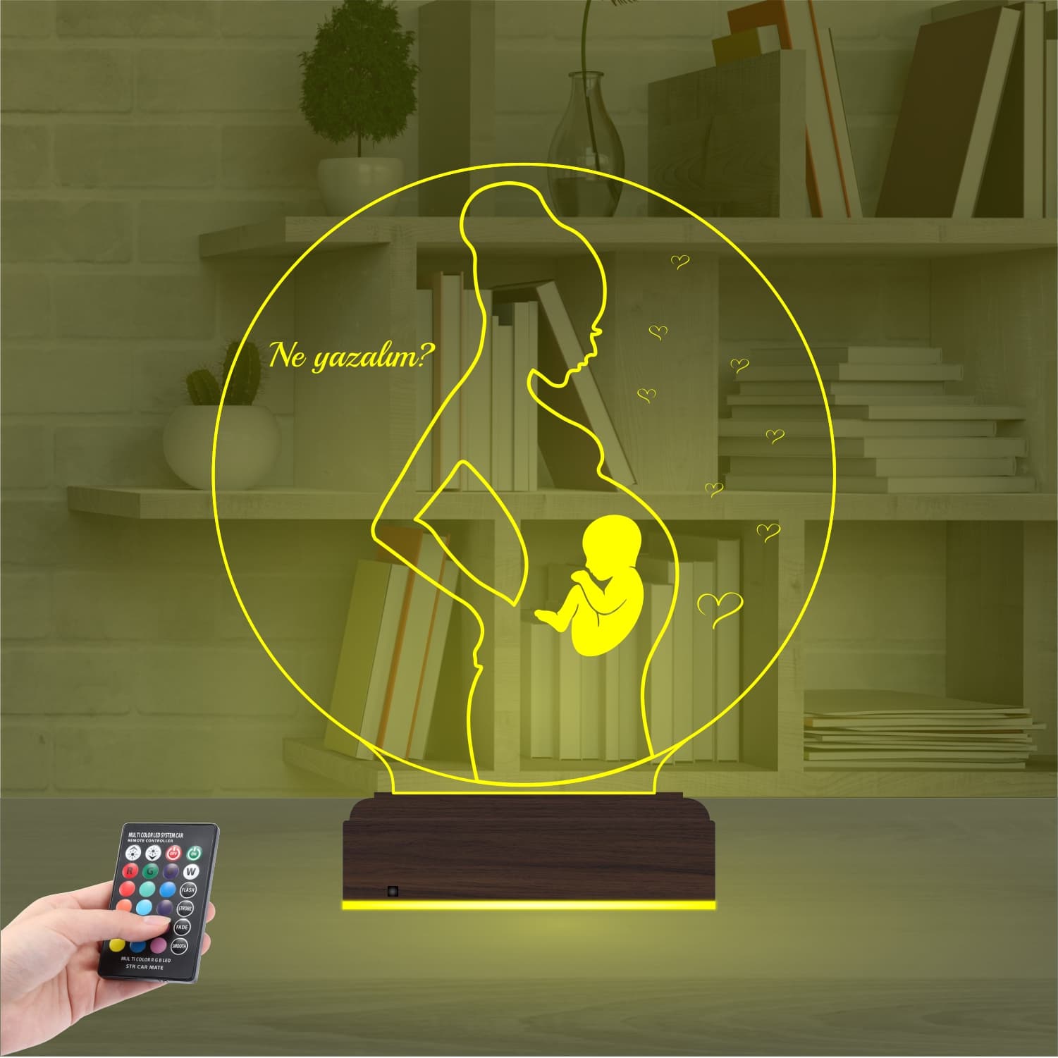 Беременная Мама 3D Ночник с Гравировкой 7