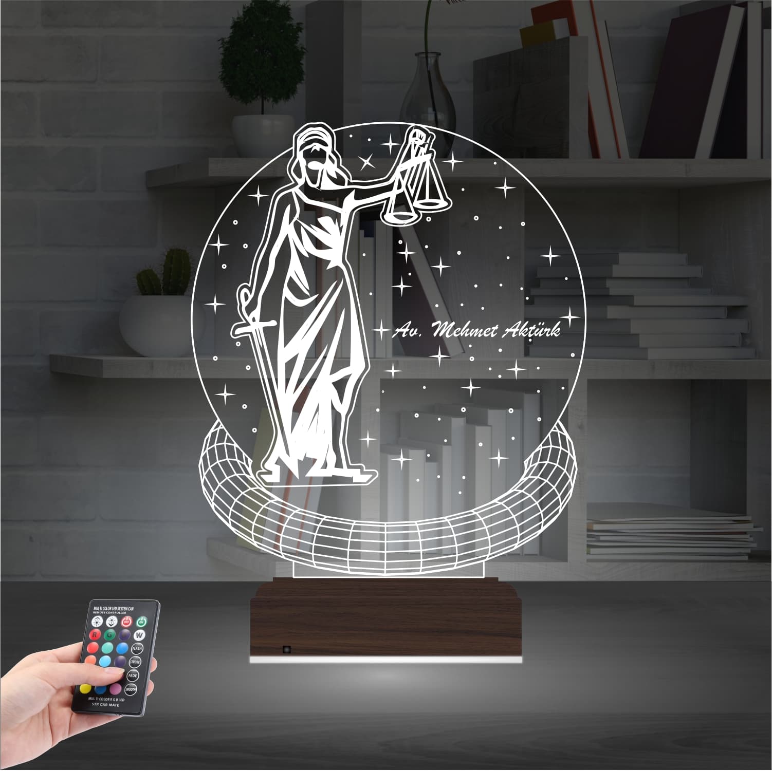 Фемида — 3D LED Ночник | Подарок юристу и адвокату 2