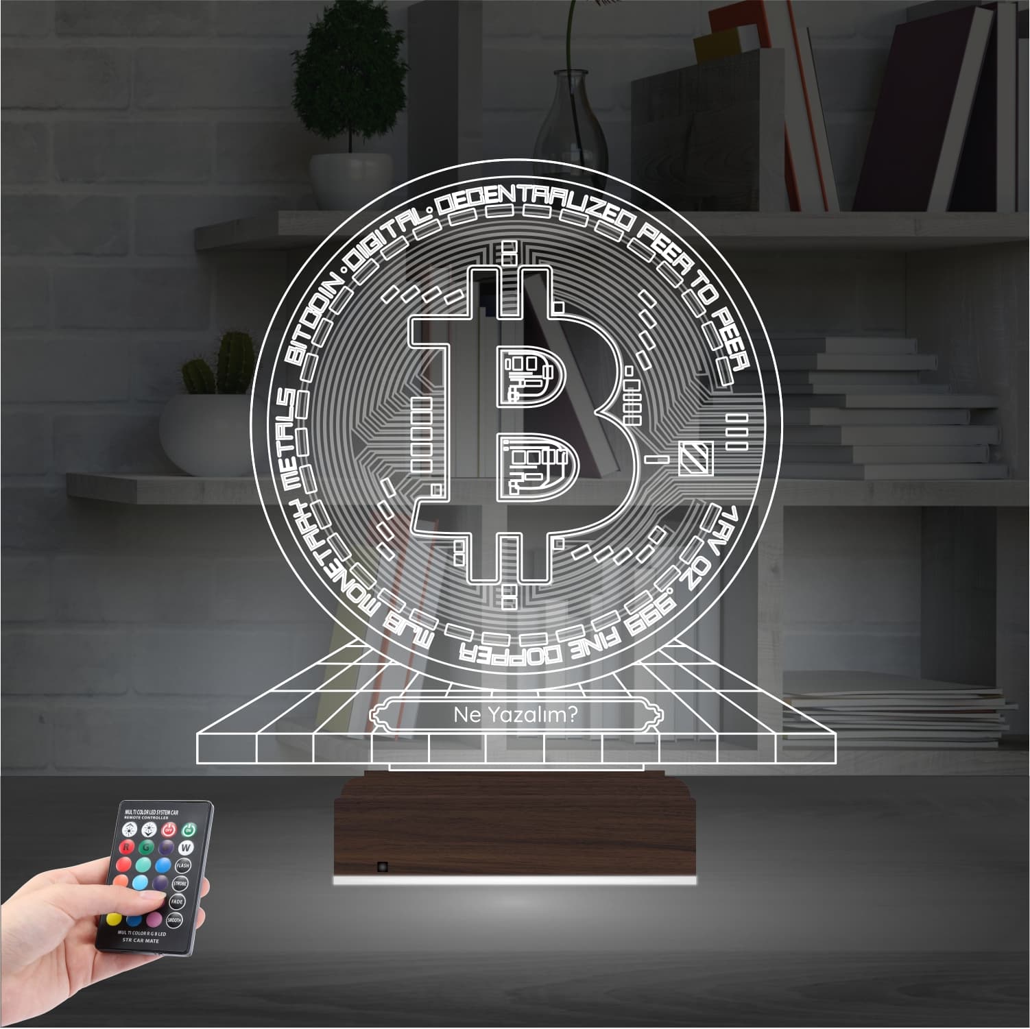 Биткоин — 3D LED Ночник | Подарок мужчине или трейдеру 2