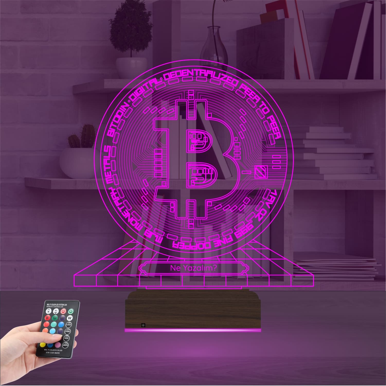 Биткоин — 3D LED Ночник | Подарок мужчине или трейдеру 4