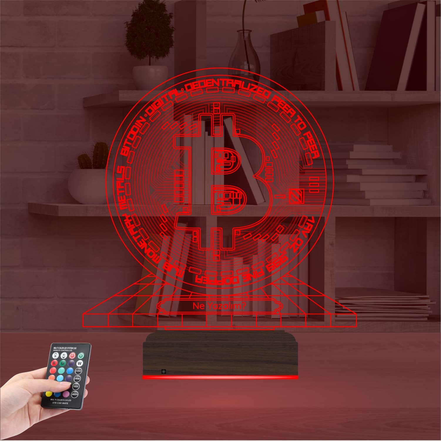 Биткоин — 3D LED Ночник | Подарок мужчине или трейдеру 5