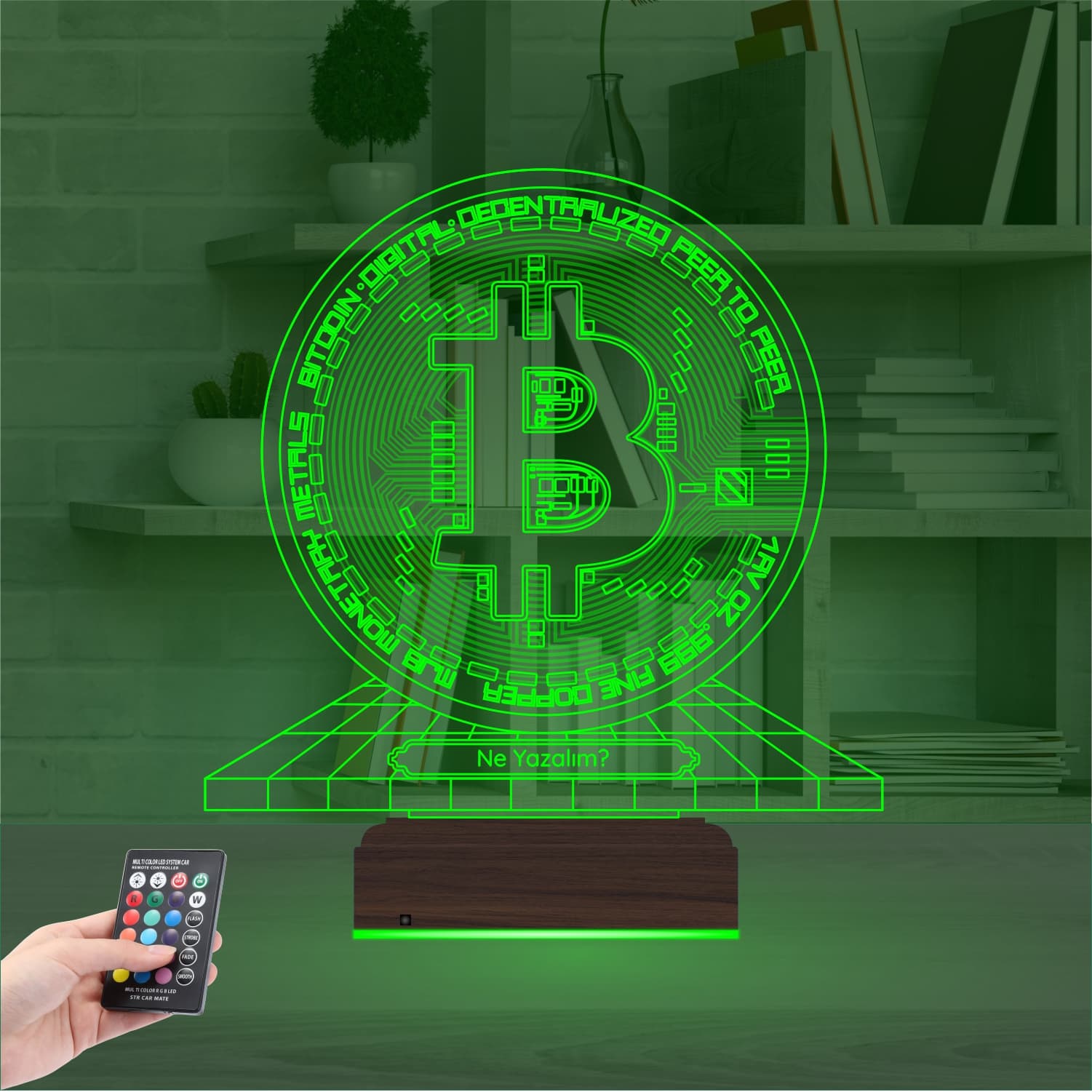 Биткоин — 3D LED Ночник | Подарок мужчине или трейдеру 6