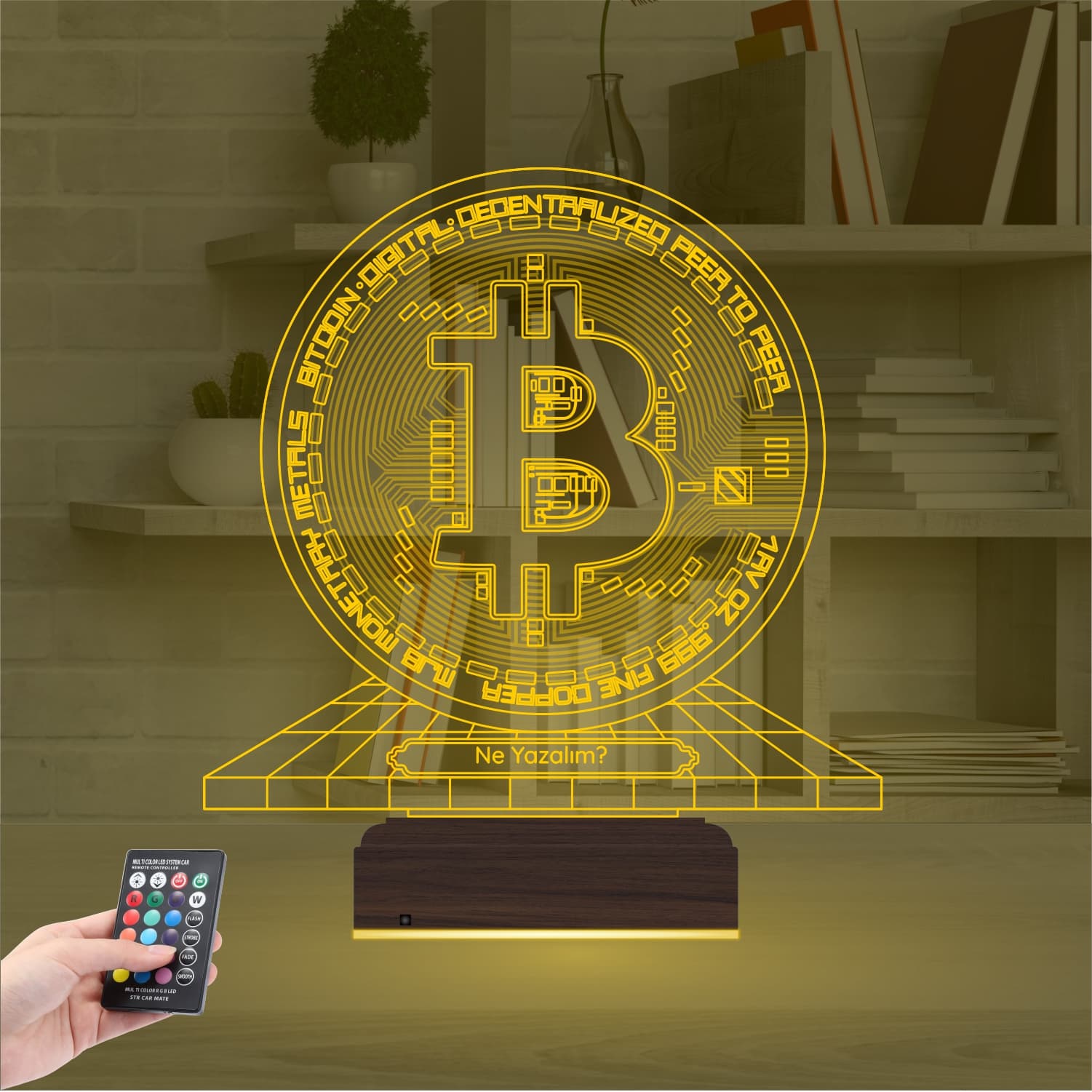 Биткоин — 3D LED Ночник | Подарок мужчине или трейдеру 8