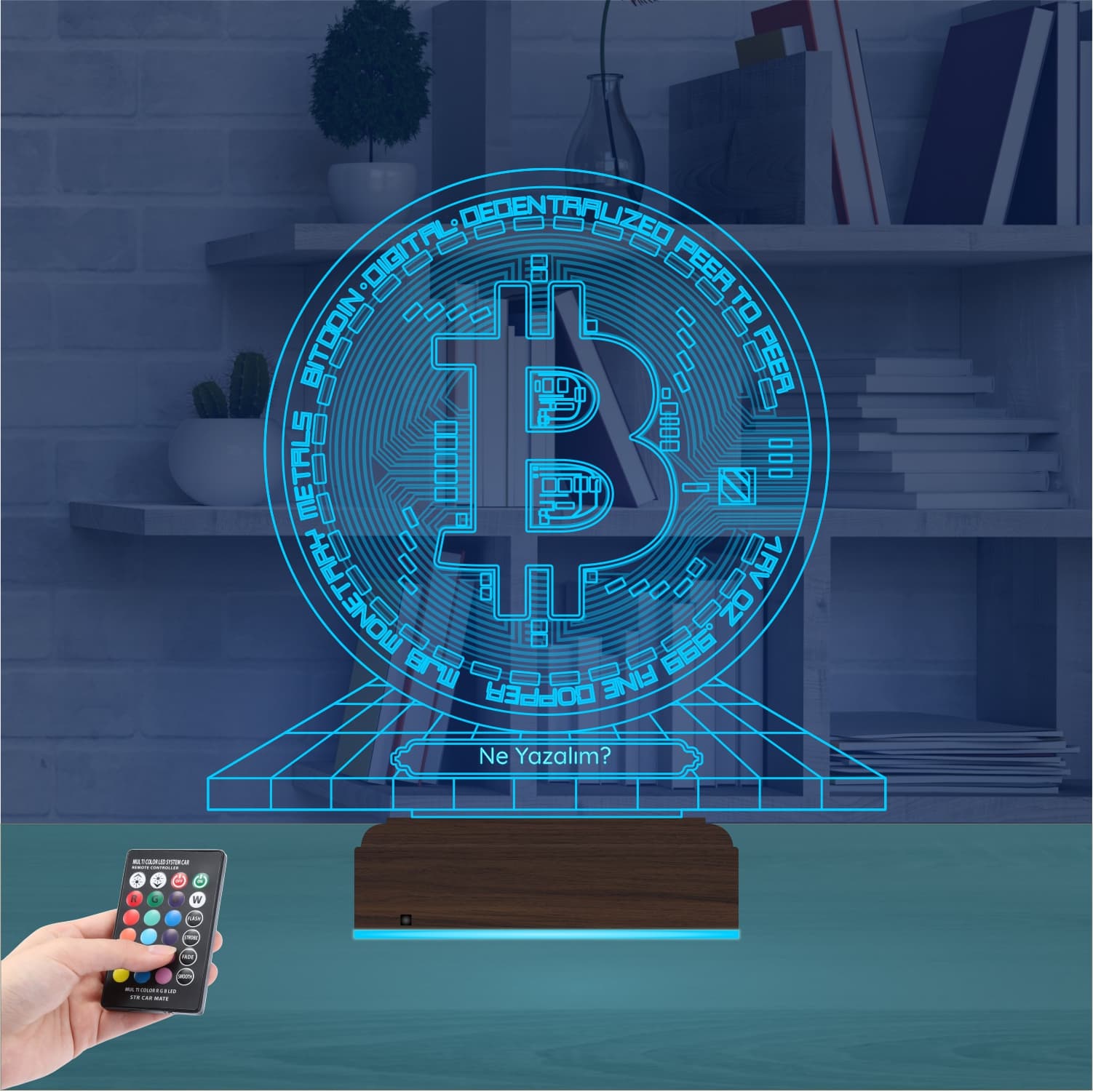 Биткоин — 3D LED Ночник | Подарок мужчине или трейдеру 9