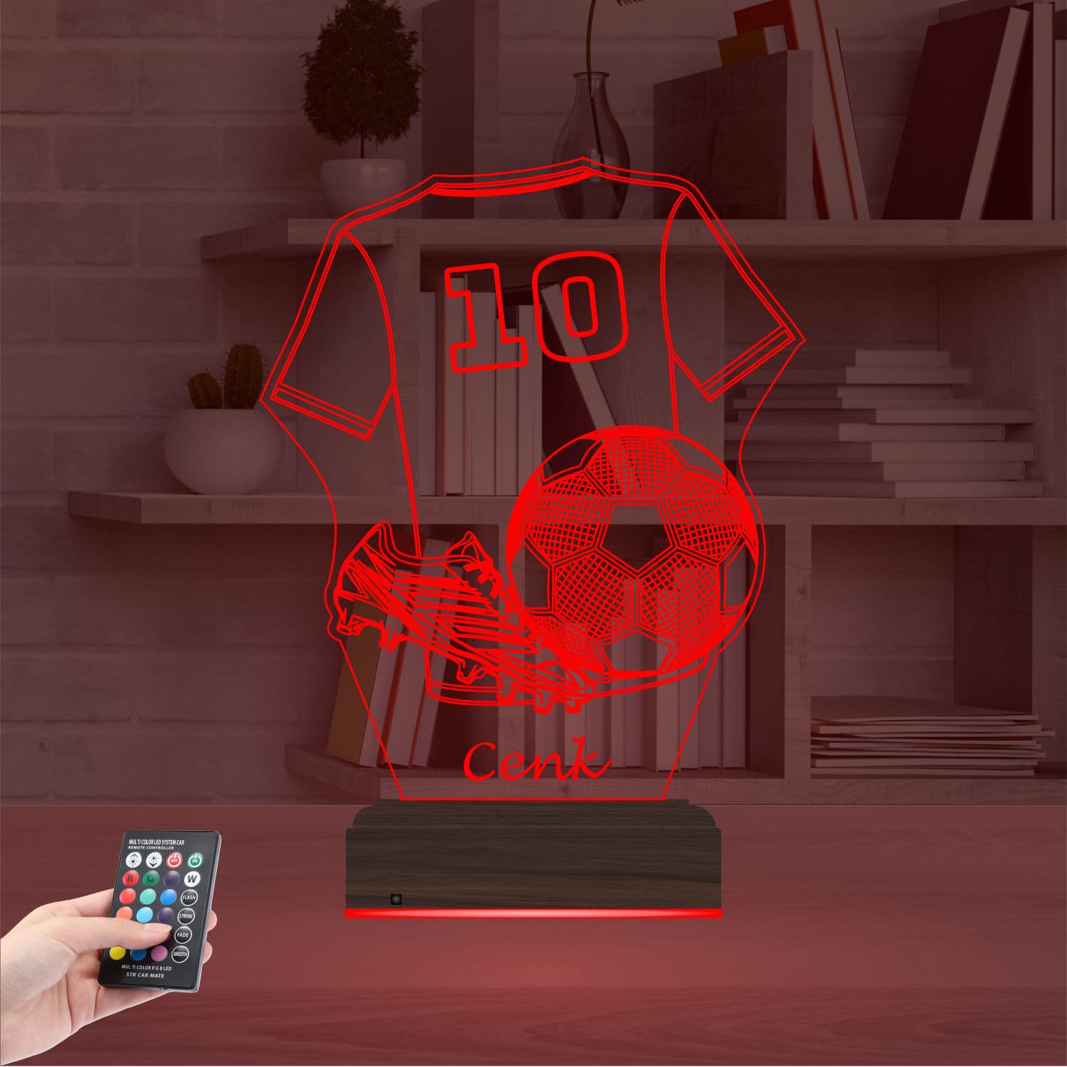 Футбольная форма и мяч — Именной 3D LED Ночник | Подарок сыну 5