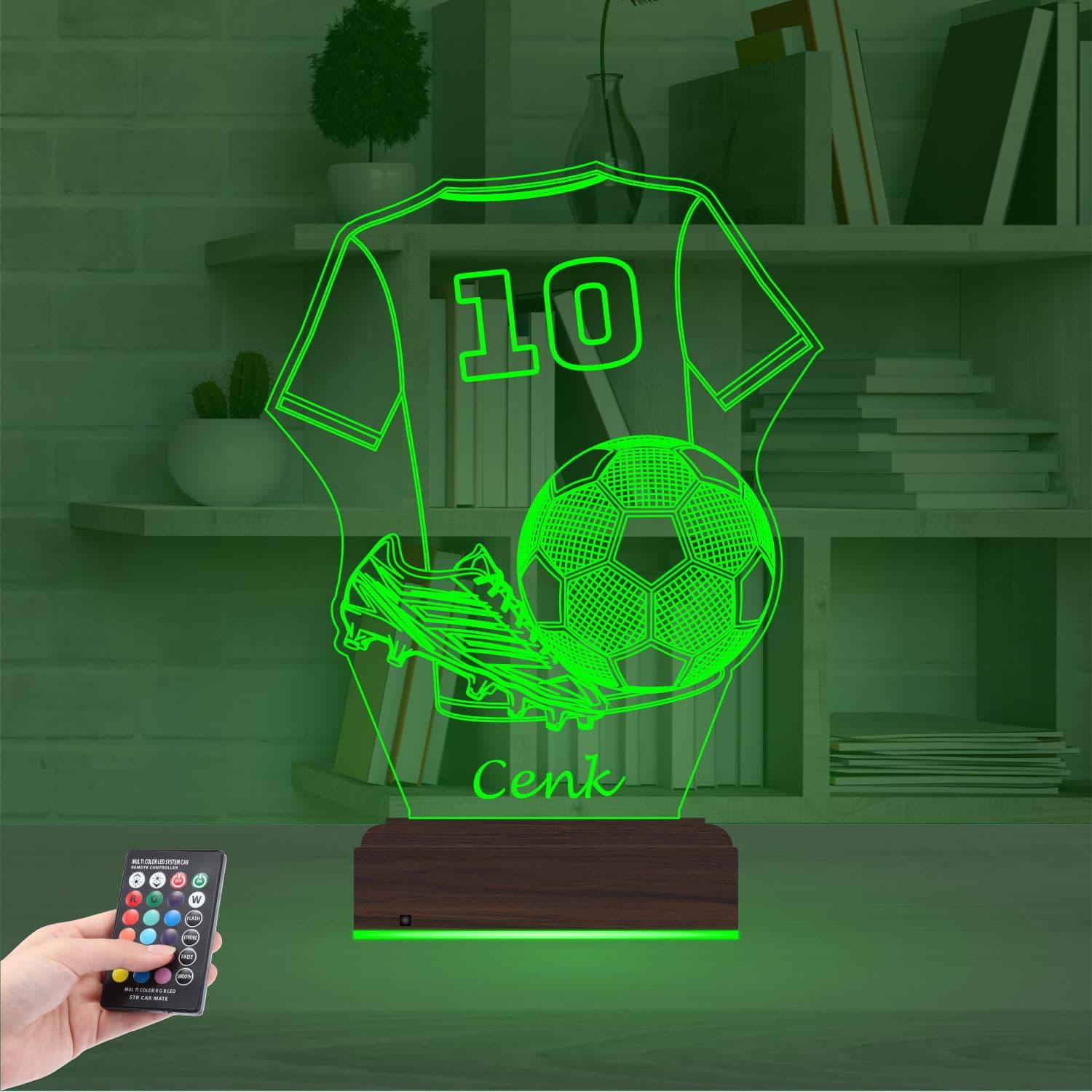 Футбольная форма и мяч — Именной 3D LED Ночник | Подарок сыну 6