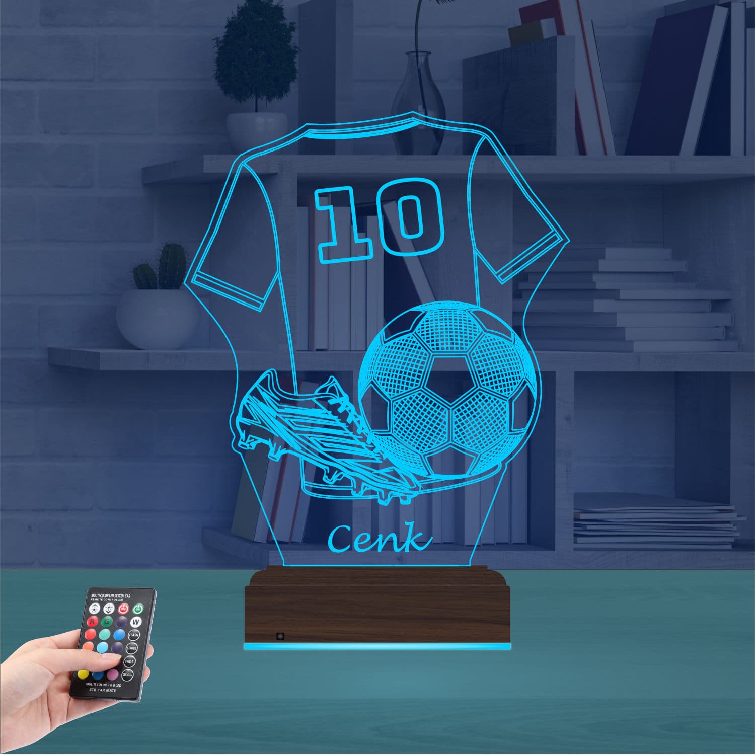 Футбольная форма и мяч — Именной 3D LED Ночник | Подарок сыну 9