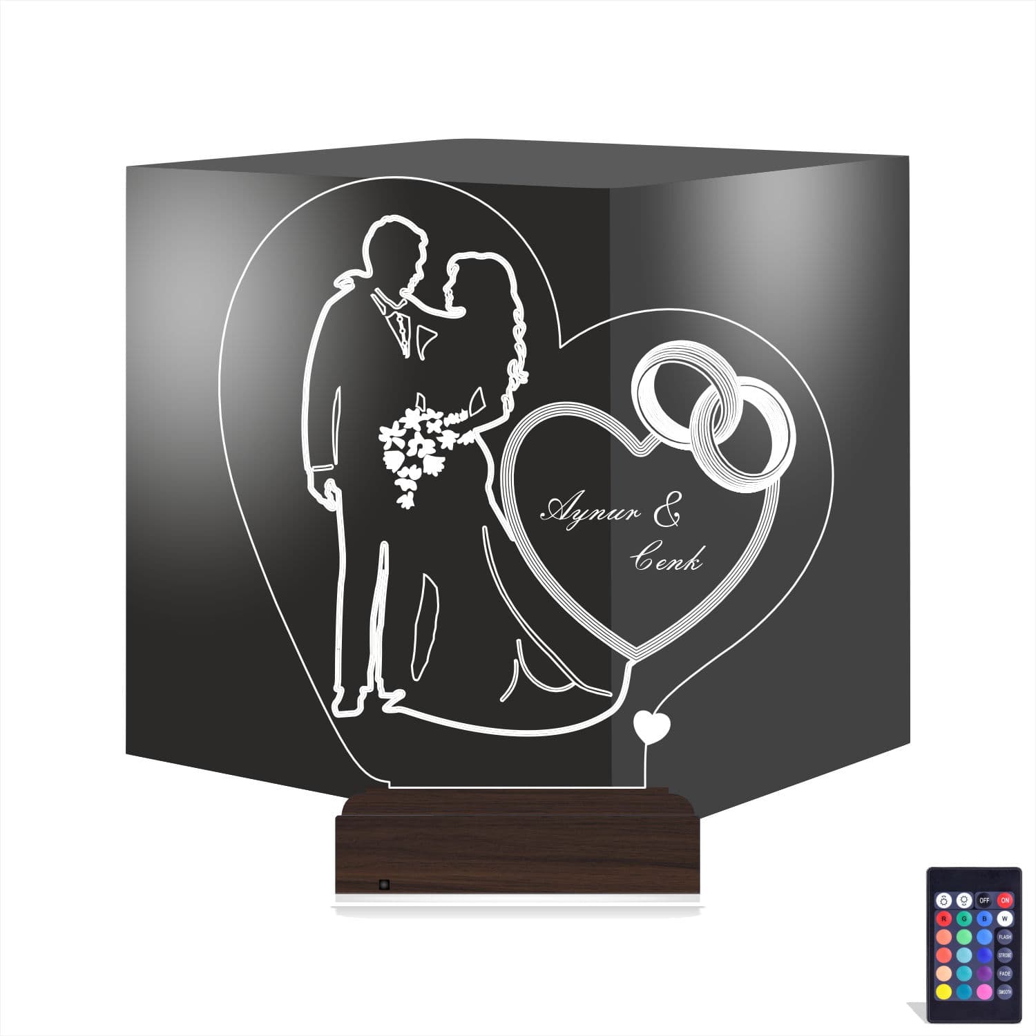 Свадебная пара — 3D LED Ночник | Подарок на годовщину 1