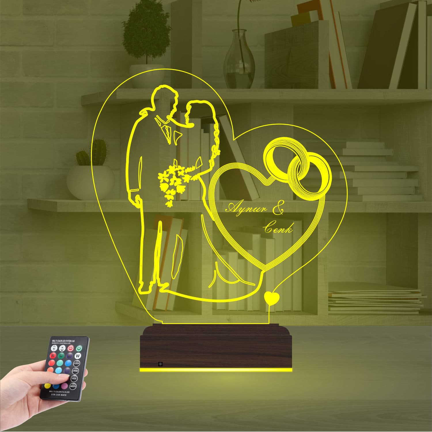 Свадебная пара — 3D LED Ночник | Подарок на годовщину 7