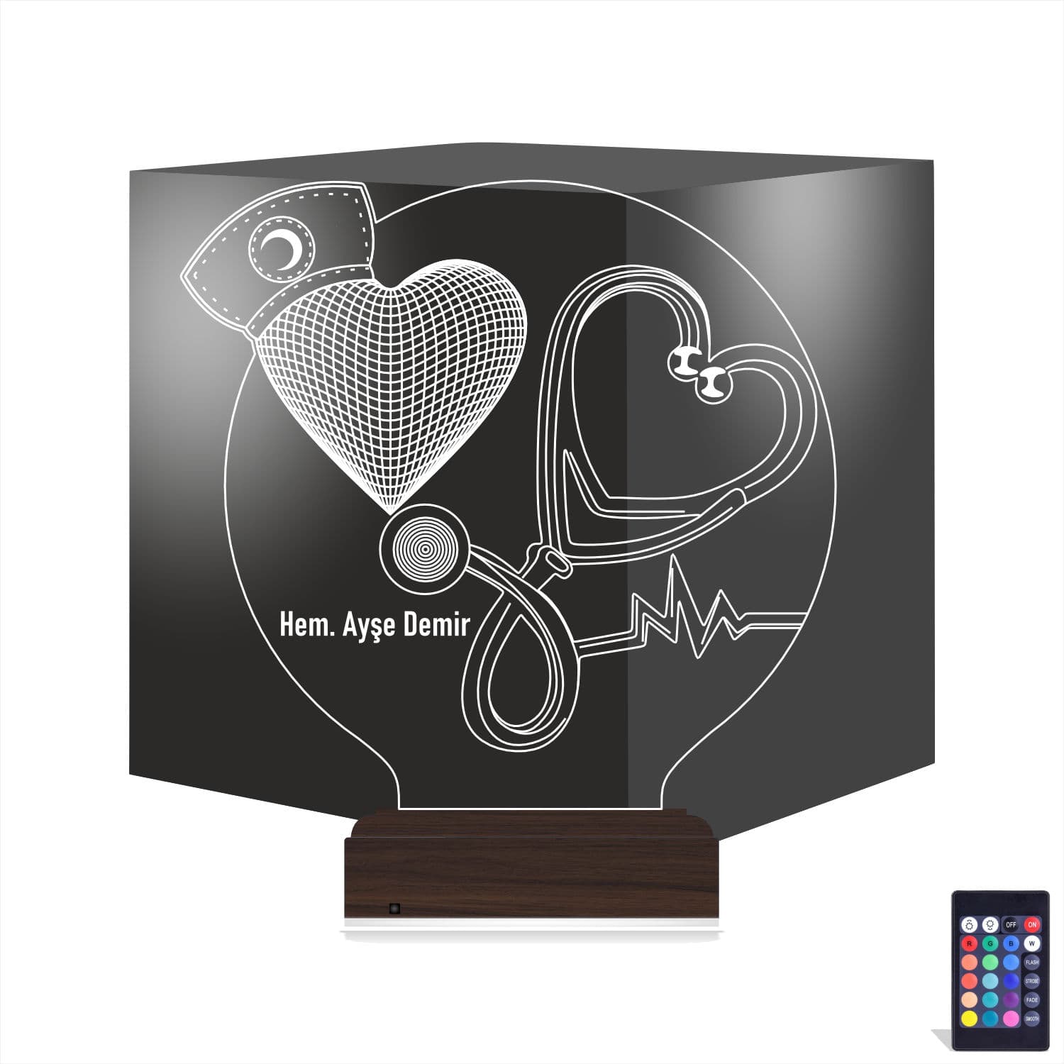 Медсестра и сердце — 3D LED Ночник | Подарок медику 1