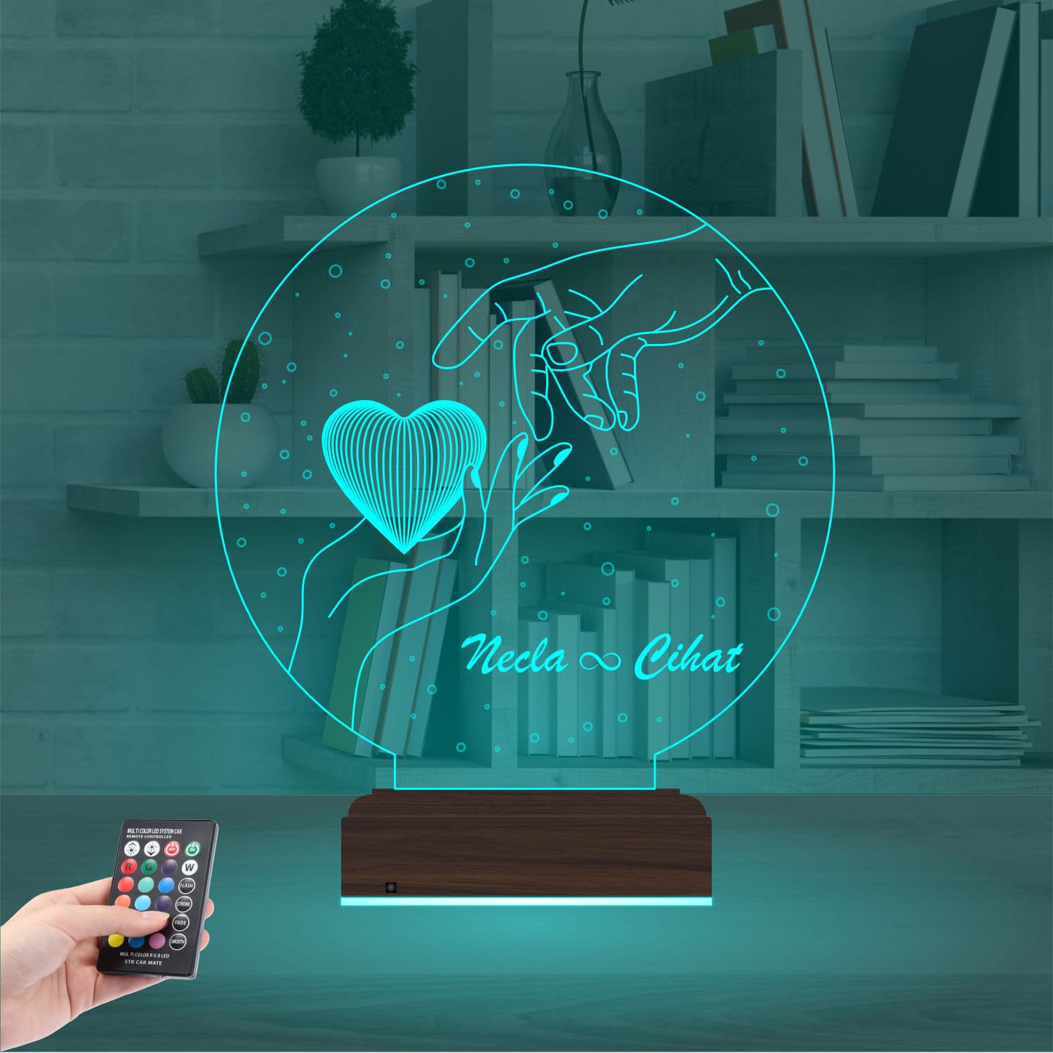 Руки и Сердце — 3D LED Ночник | Подарок влюбленным 3