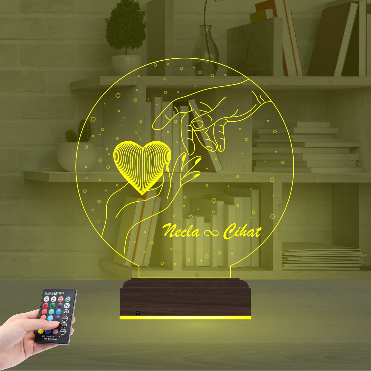 Руки и Сердце — 3D LED Ночник | Подарок влюбленным 7