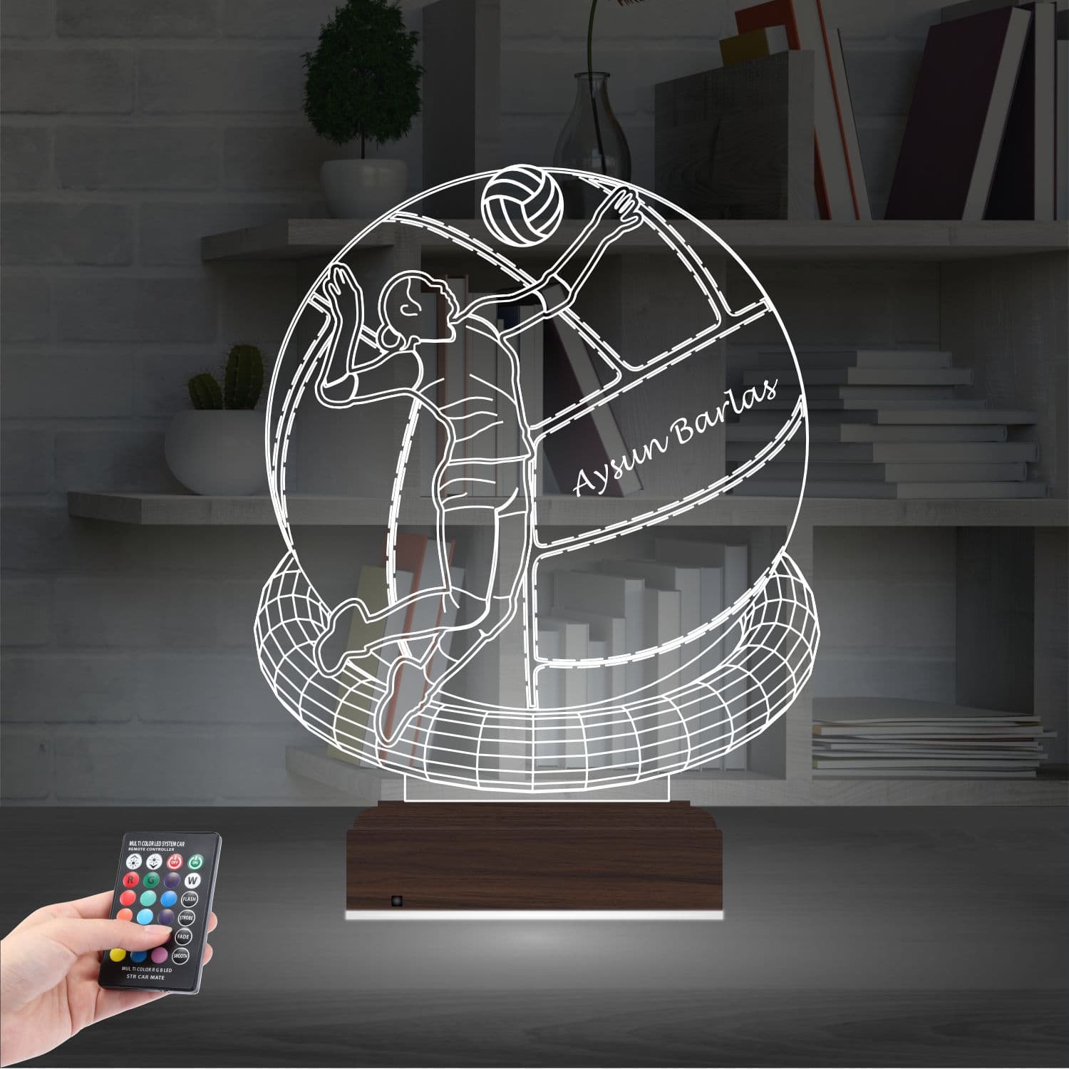 Волейболистка с именем — 3D LED Ночник | Подарок спортсмену 2