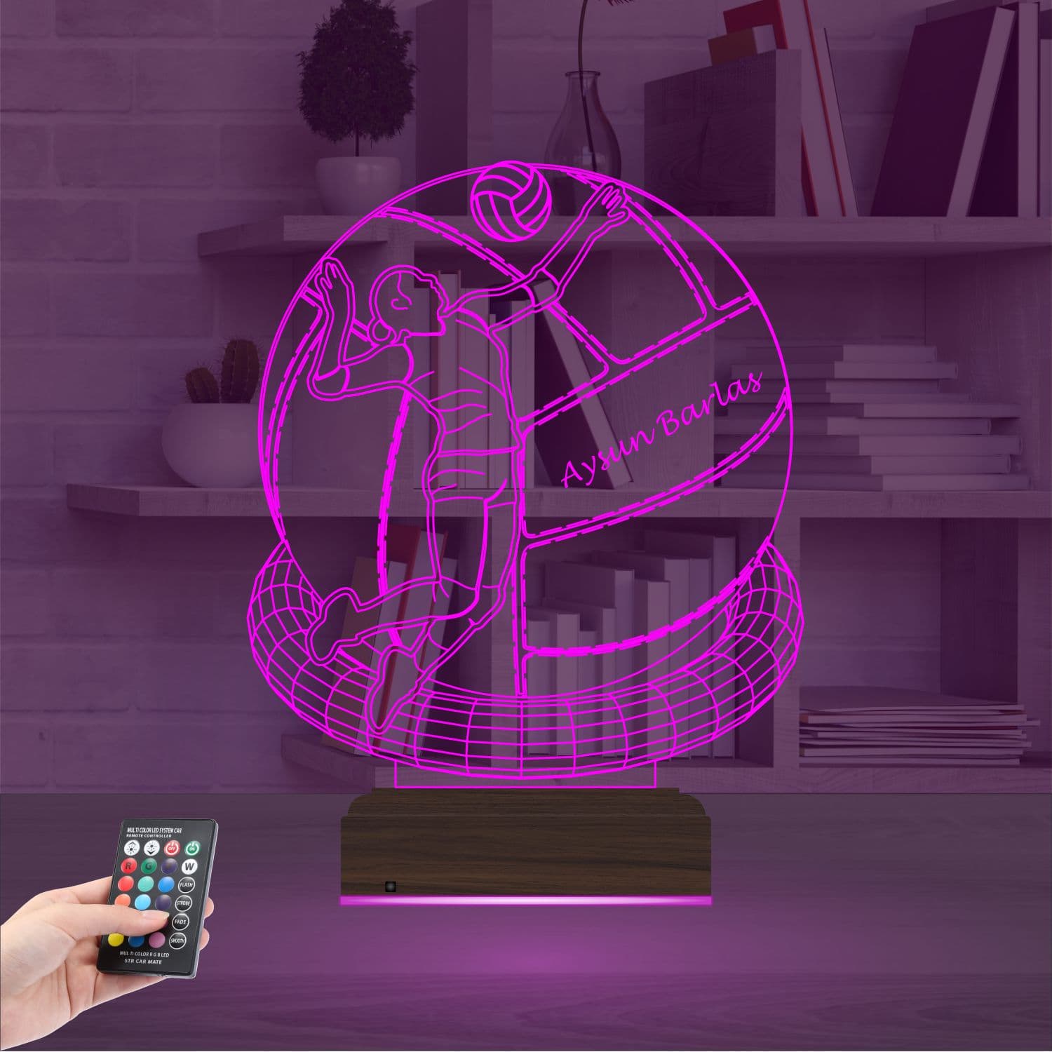 Волейболистка с именем — 3D LED Ночник | Подарок спортсмену 4