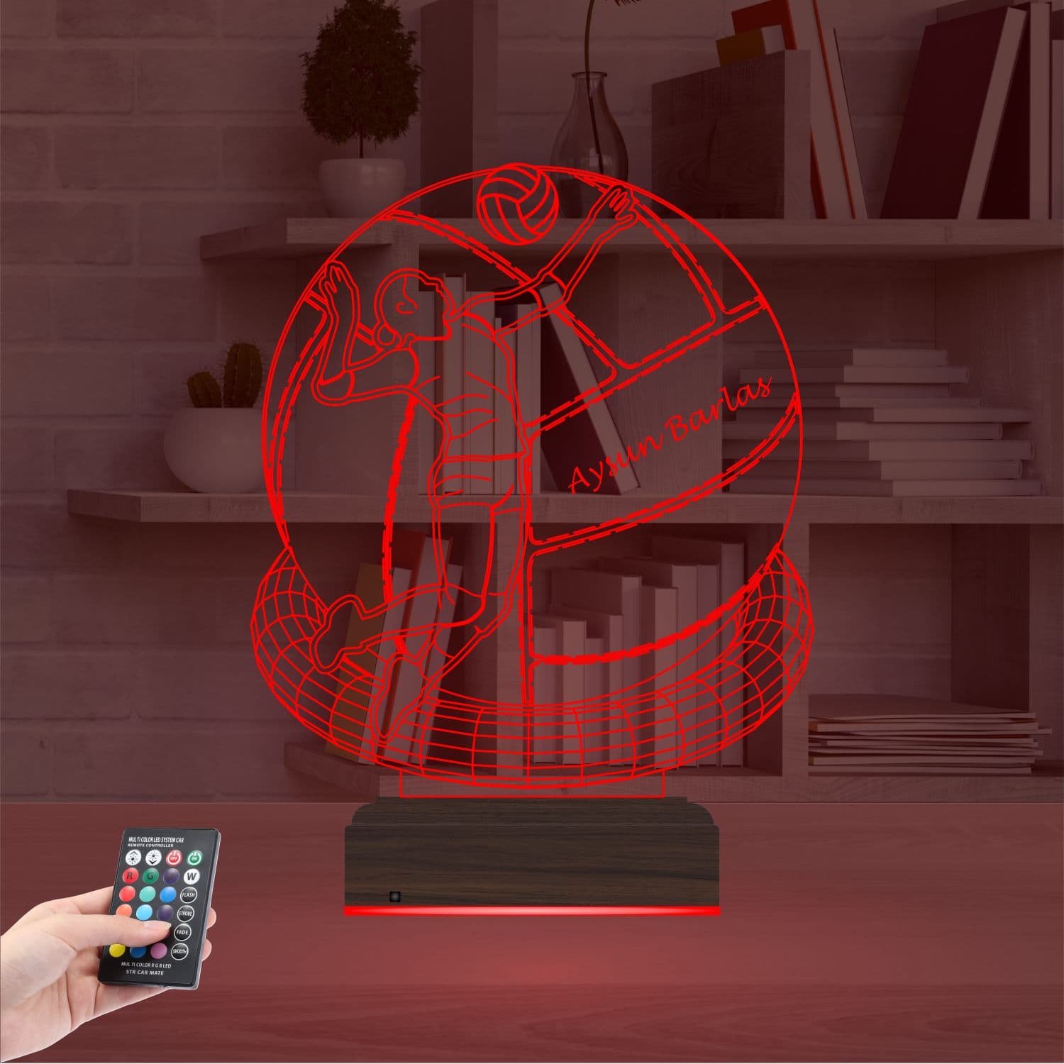 Волейболистка с именем — 3D LED Ночник | Подарок спортсмену 5