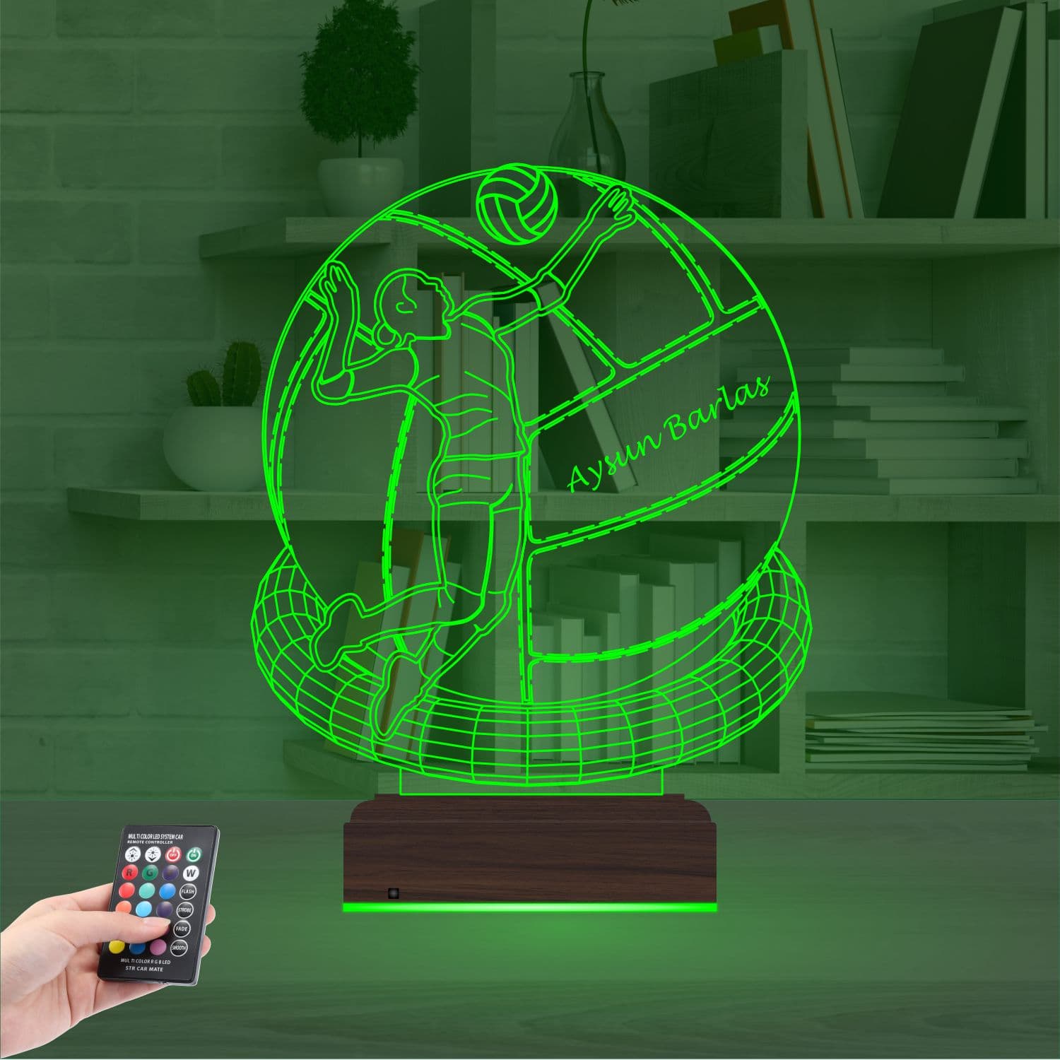 Волейболистка с именем — 3D LED Ночник | Подарок спортсмену 6