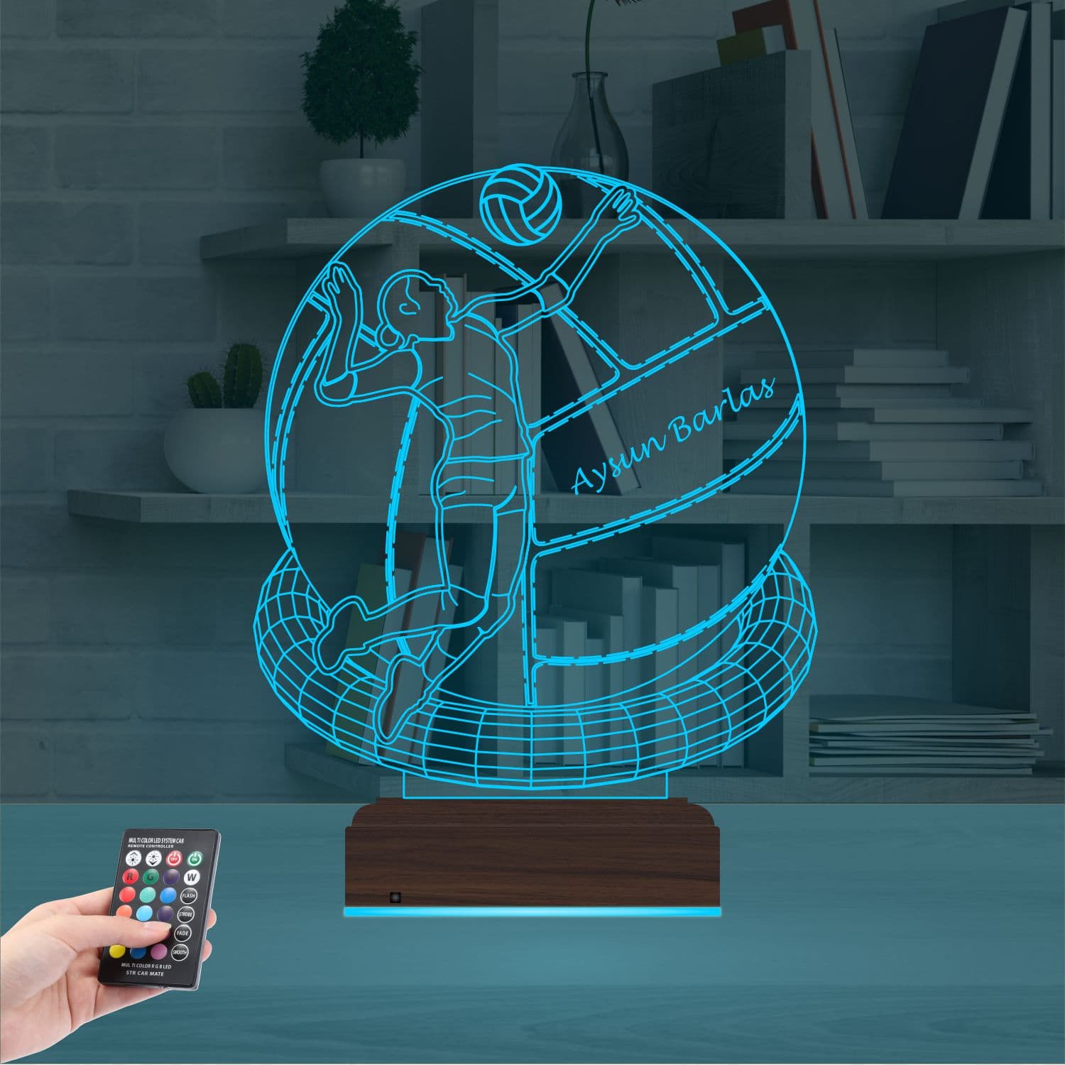 Волейболистка с именем — 3D LED Ночник | Подарок спортсмену 9