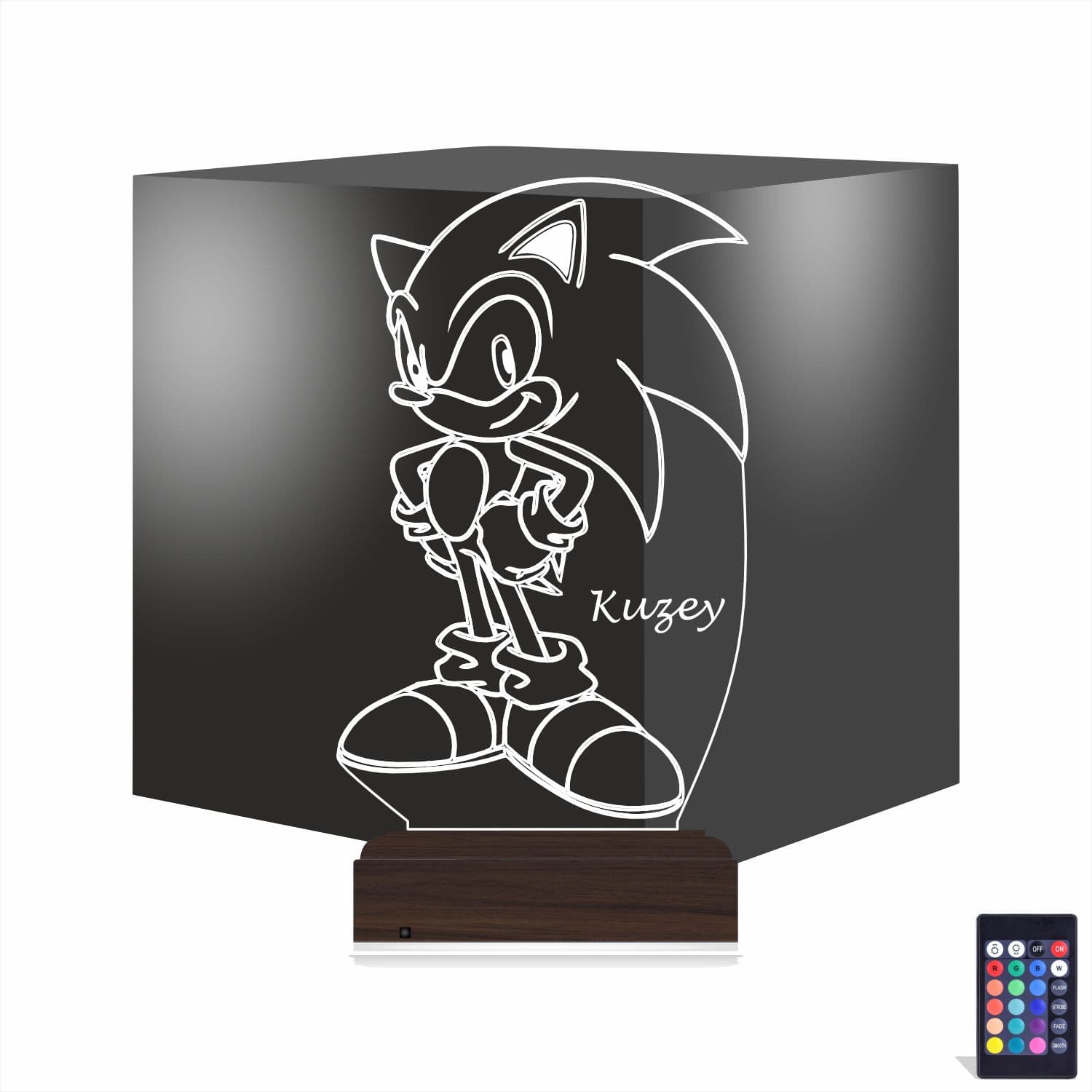 Соник с именем — 3D LED Ночник | Подарок ребёнку 1