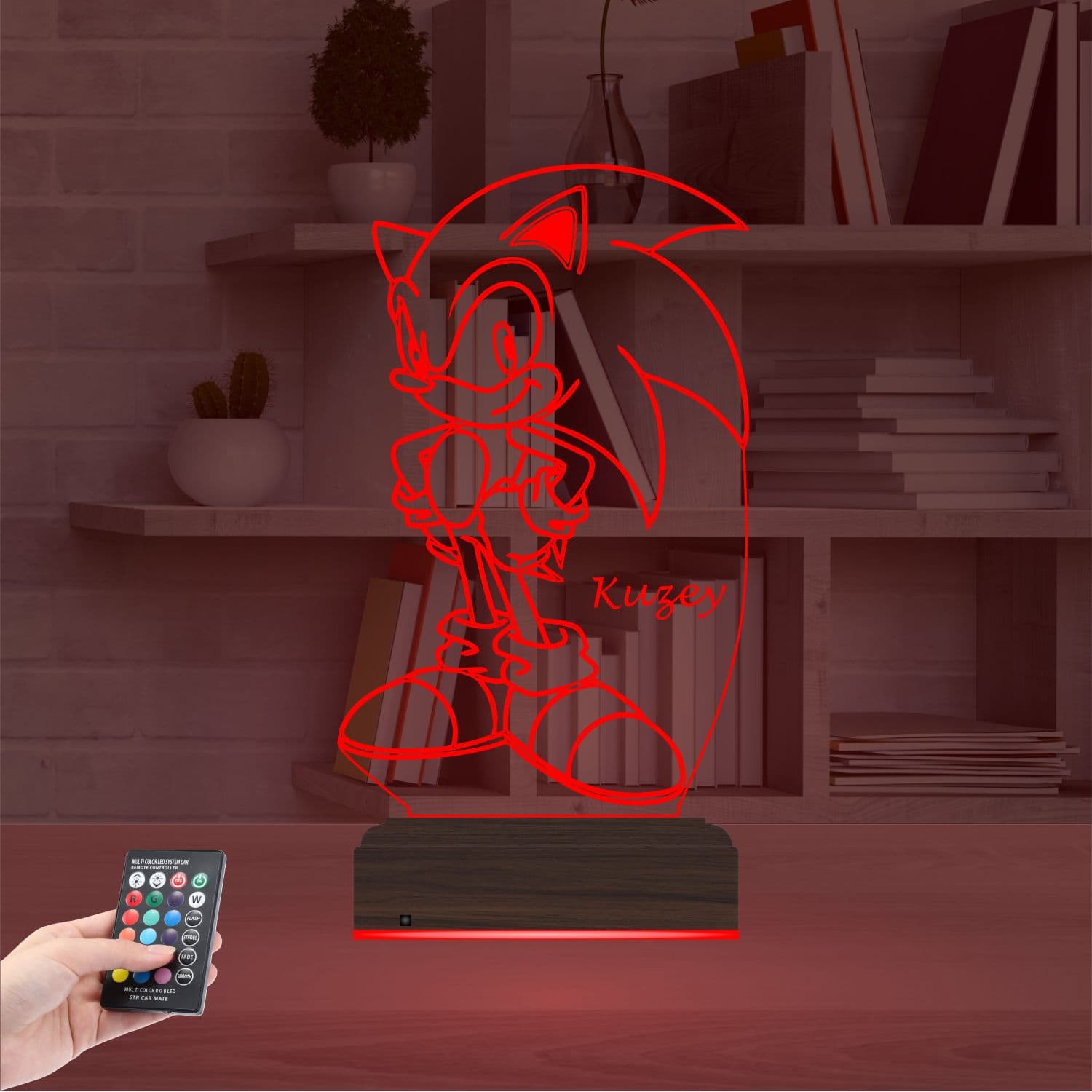 Соник с именем — 3D LED Ночник | Подарок ребёнку 5