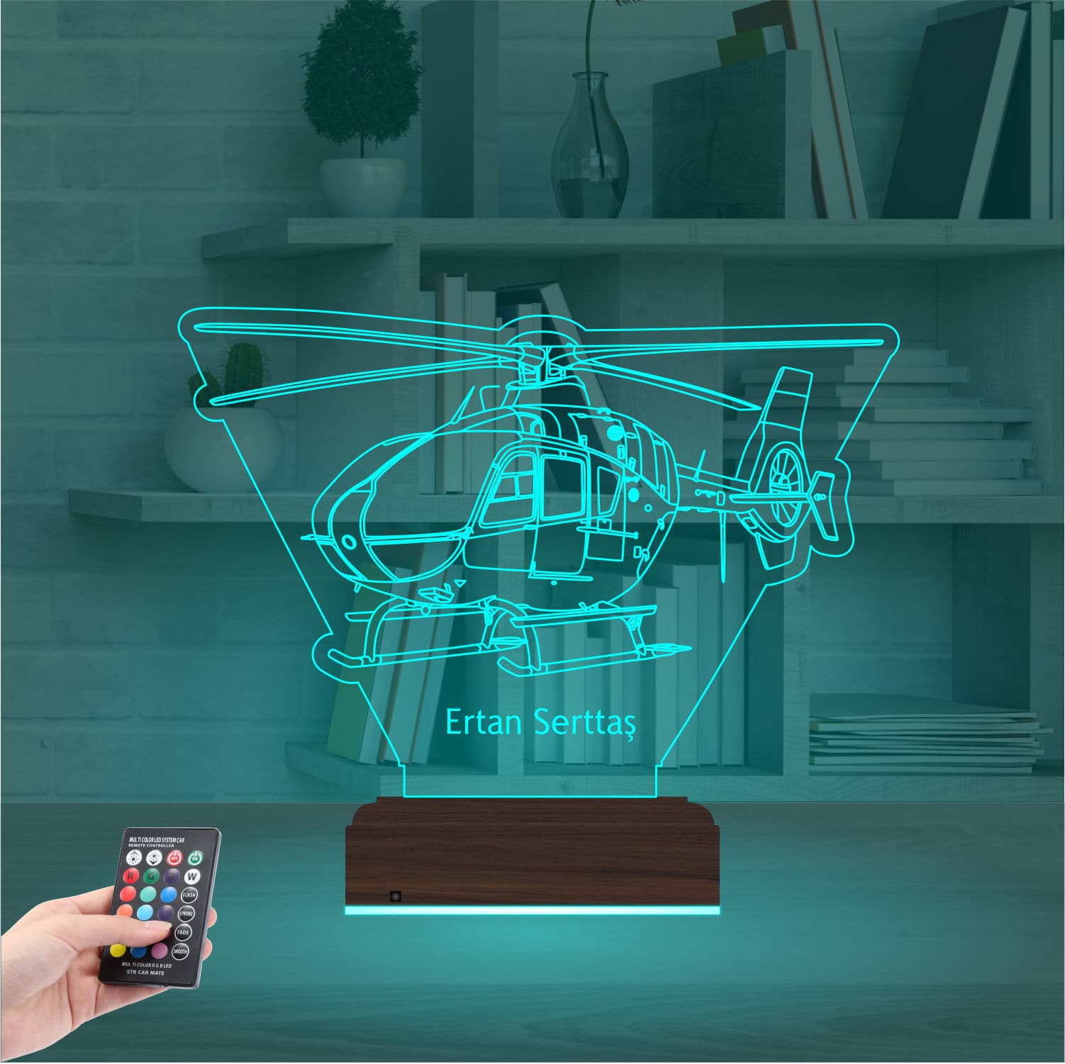 Вертолет с именем 3D Ночник 3