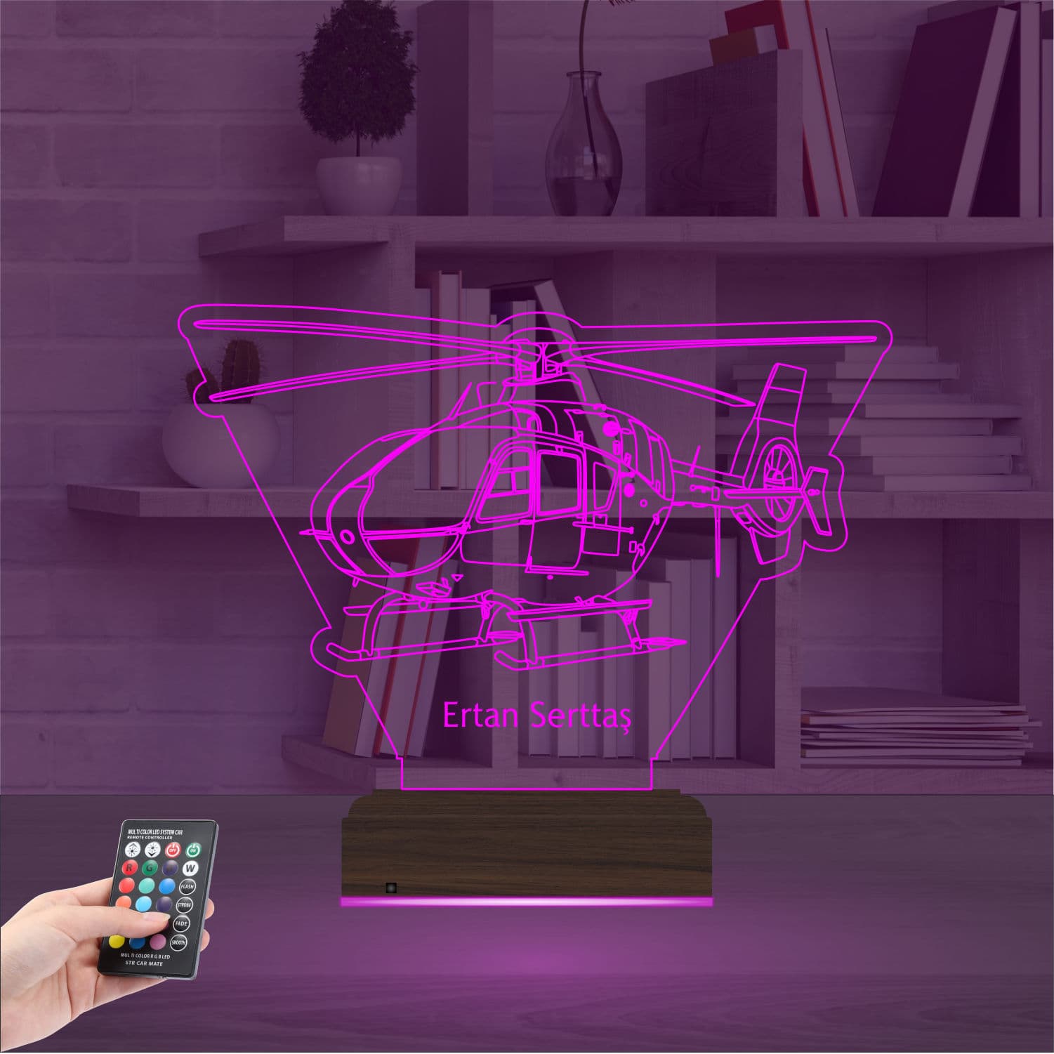 Вертолет с именем 3D Ночник 4