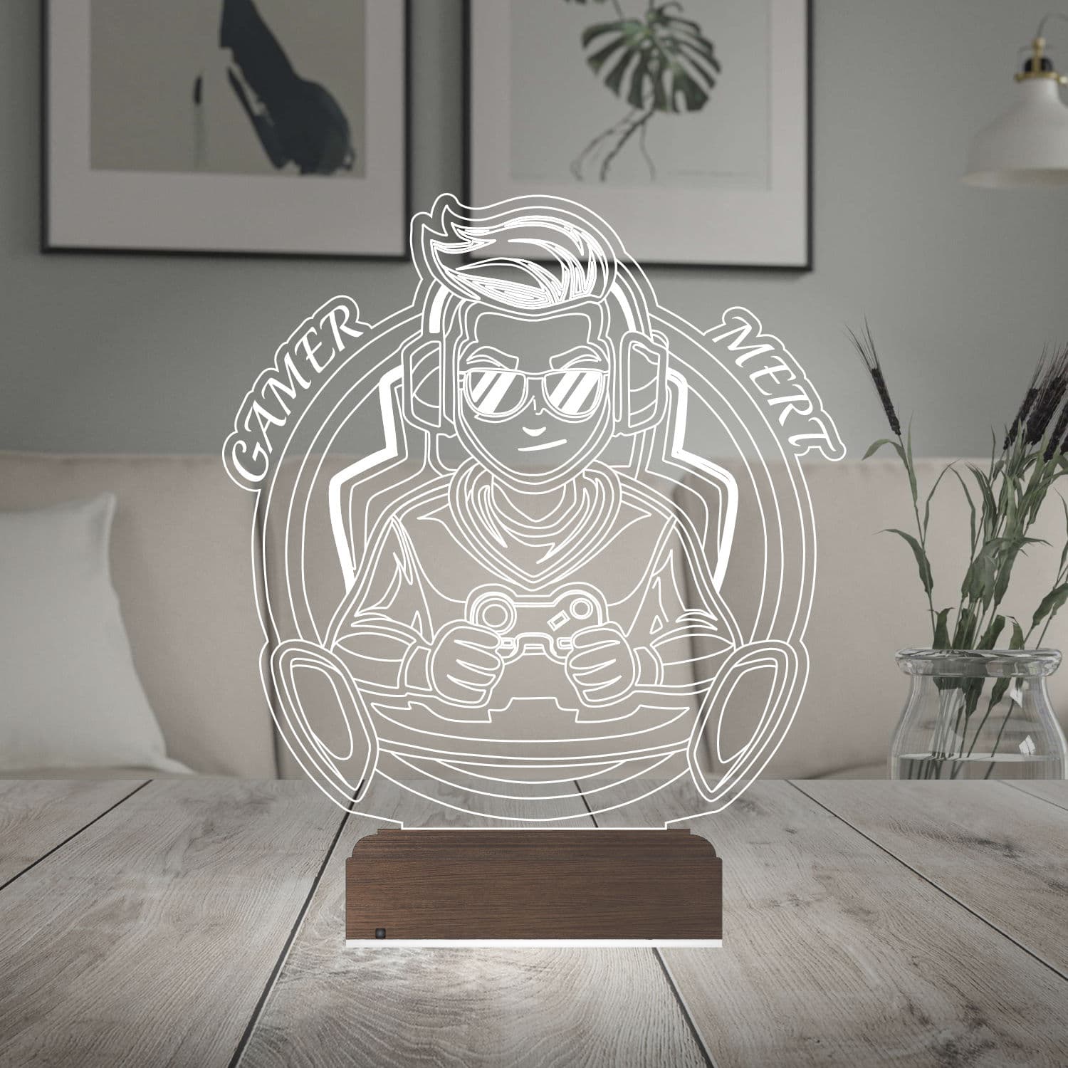 Геймер Mert — 3D LED Ночник | Подарок геймеру 2