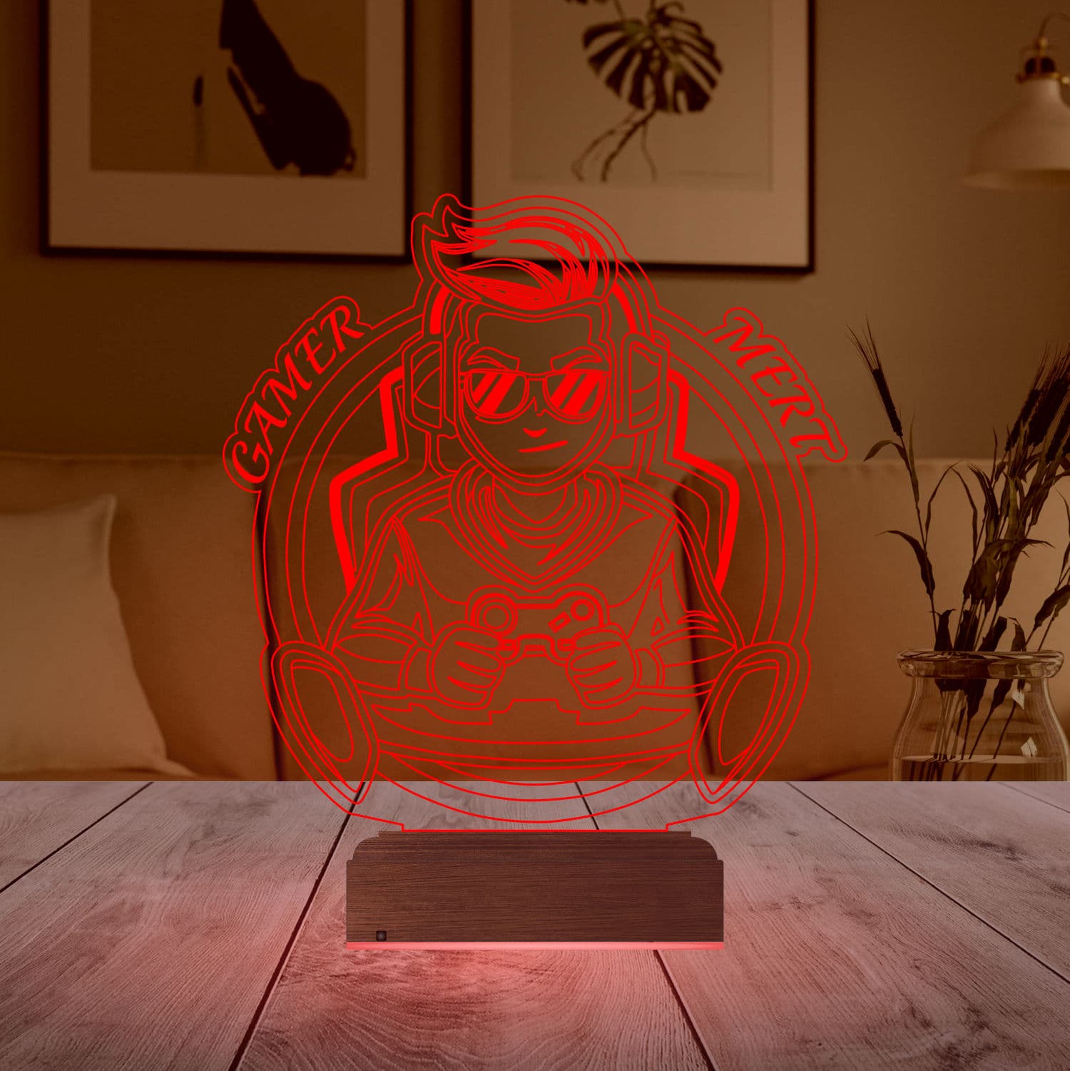 Геймер Mert — 3D LED Ночник | Подарок геймеру 4