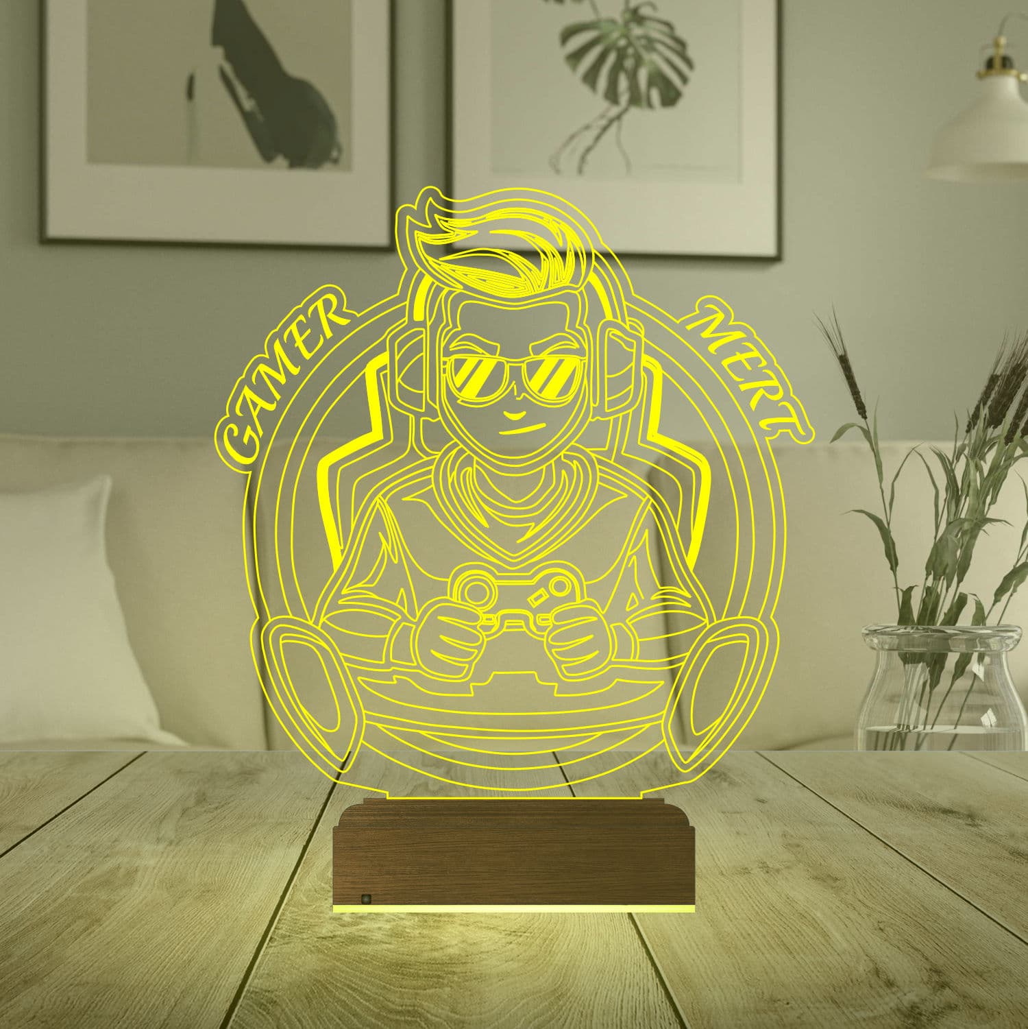 Геймер Mert — 3D LED Ночник | Подарок геймеру 6